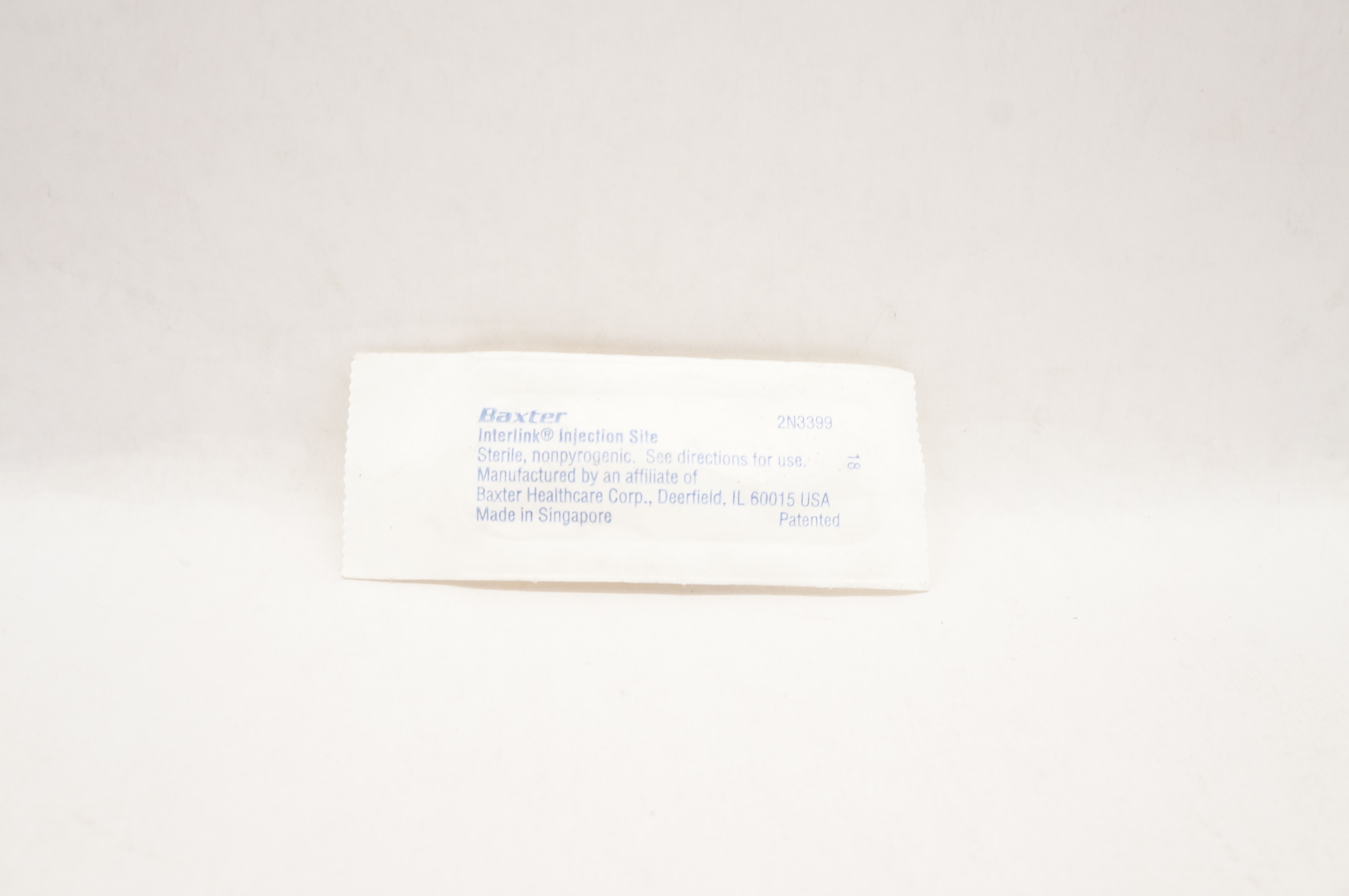 Baxter 2N3399 Interlink Injection Site, Sterile, Nonpiryrogenic
