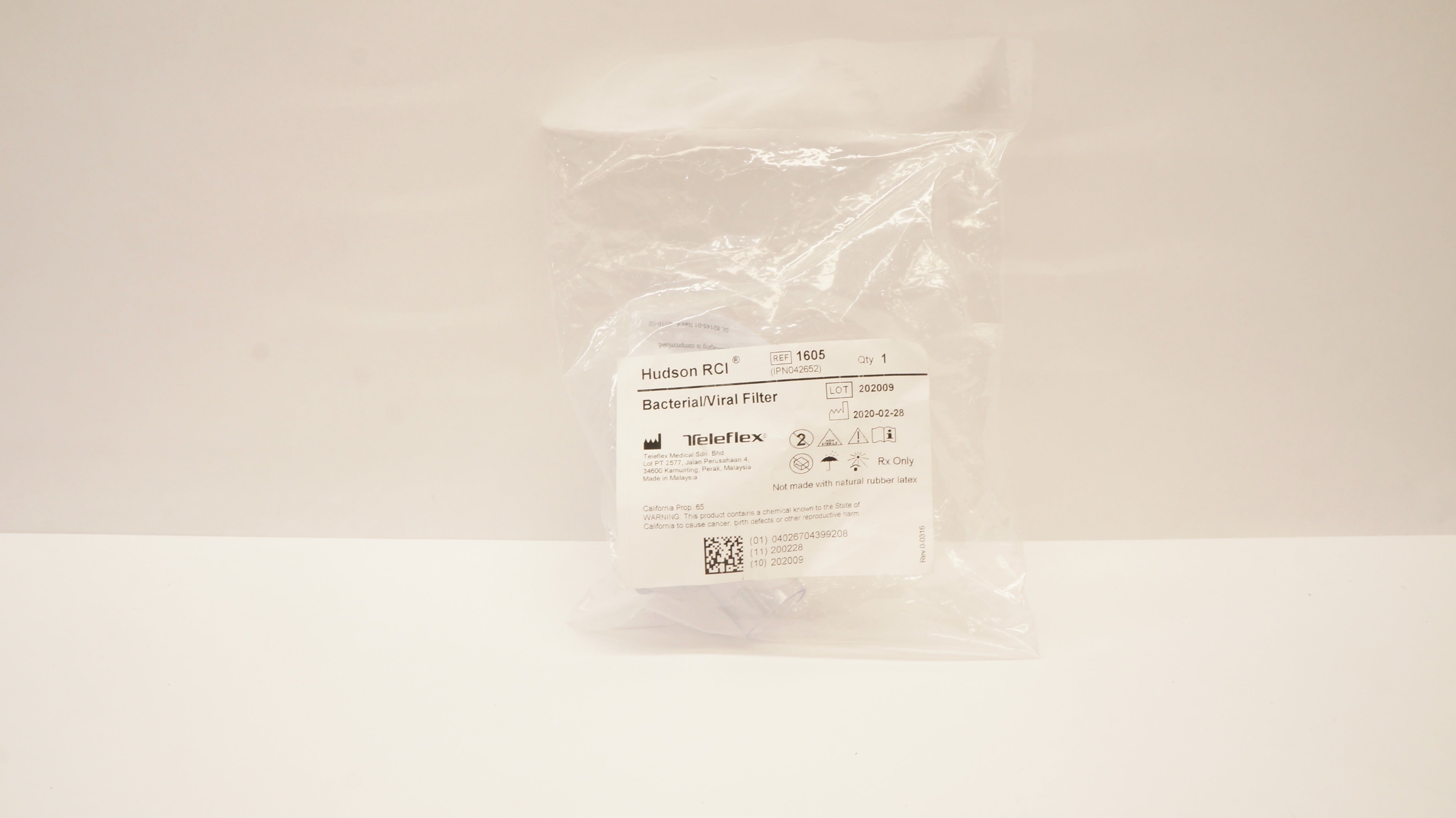 Teleflex 1605 Hudson RCI Bacterial/Viral Filter