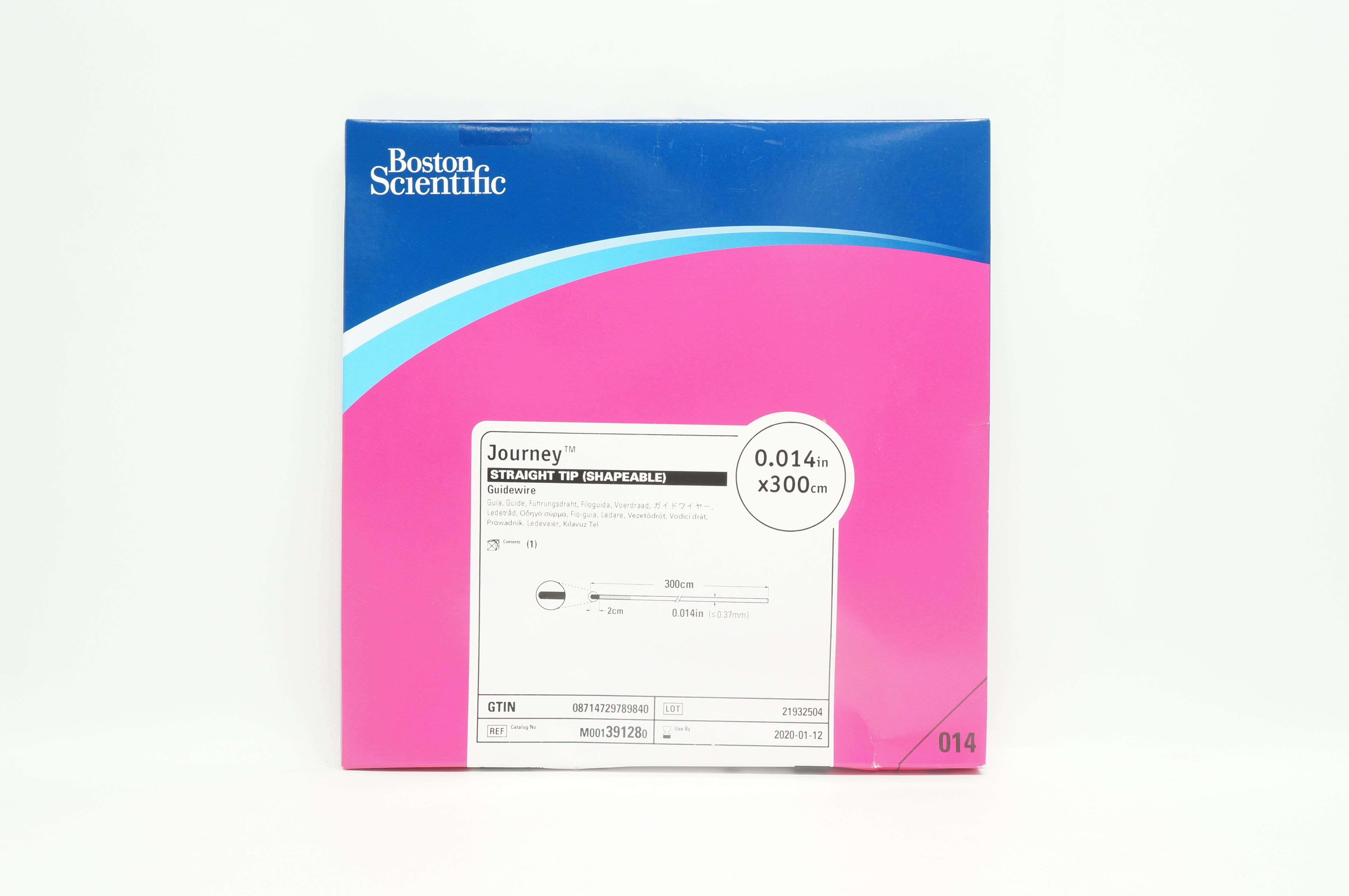 Boston Scientific M001391280 Guidewire Straight Tip Shapeable 0.014in x300cm (x)