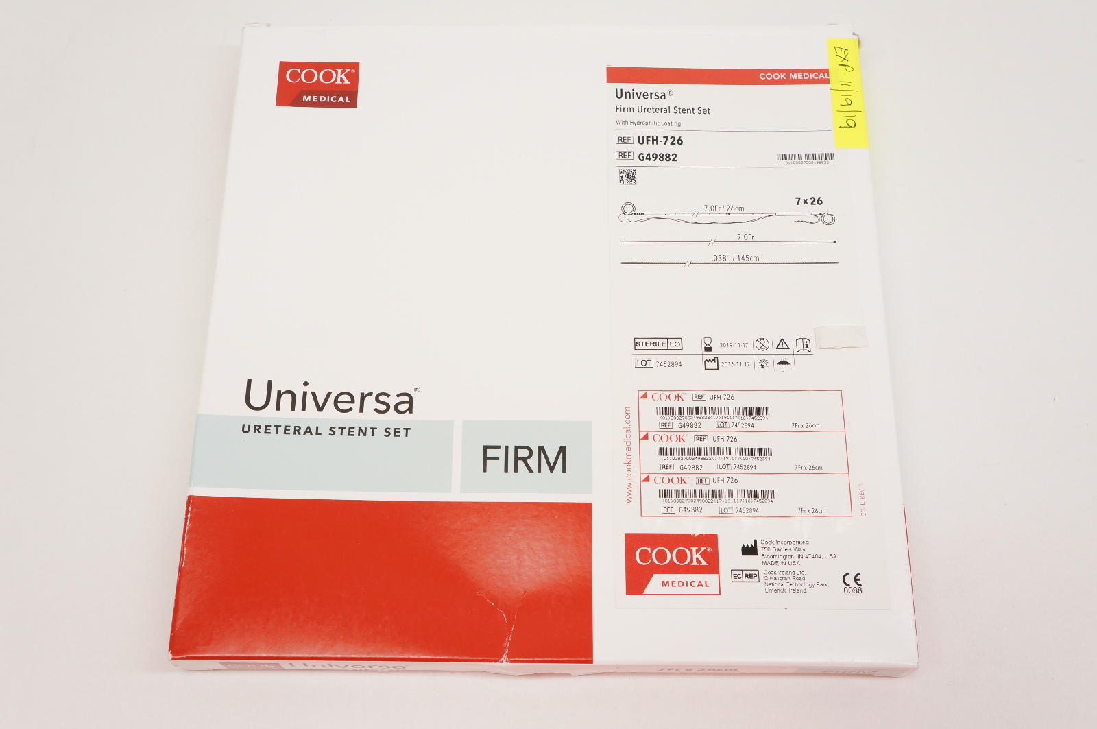 Cool Medical G49882 Universal Firm Ureteral Stnt Set 7Fr. x 26cm (x)