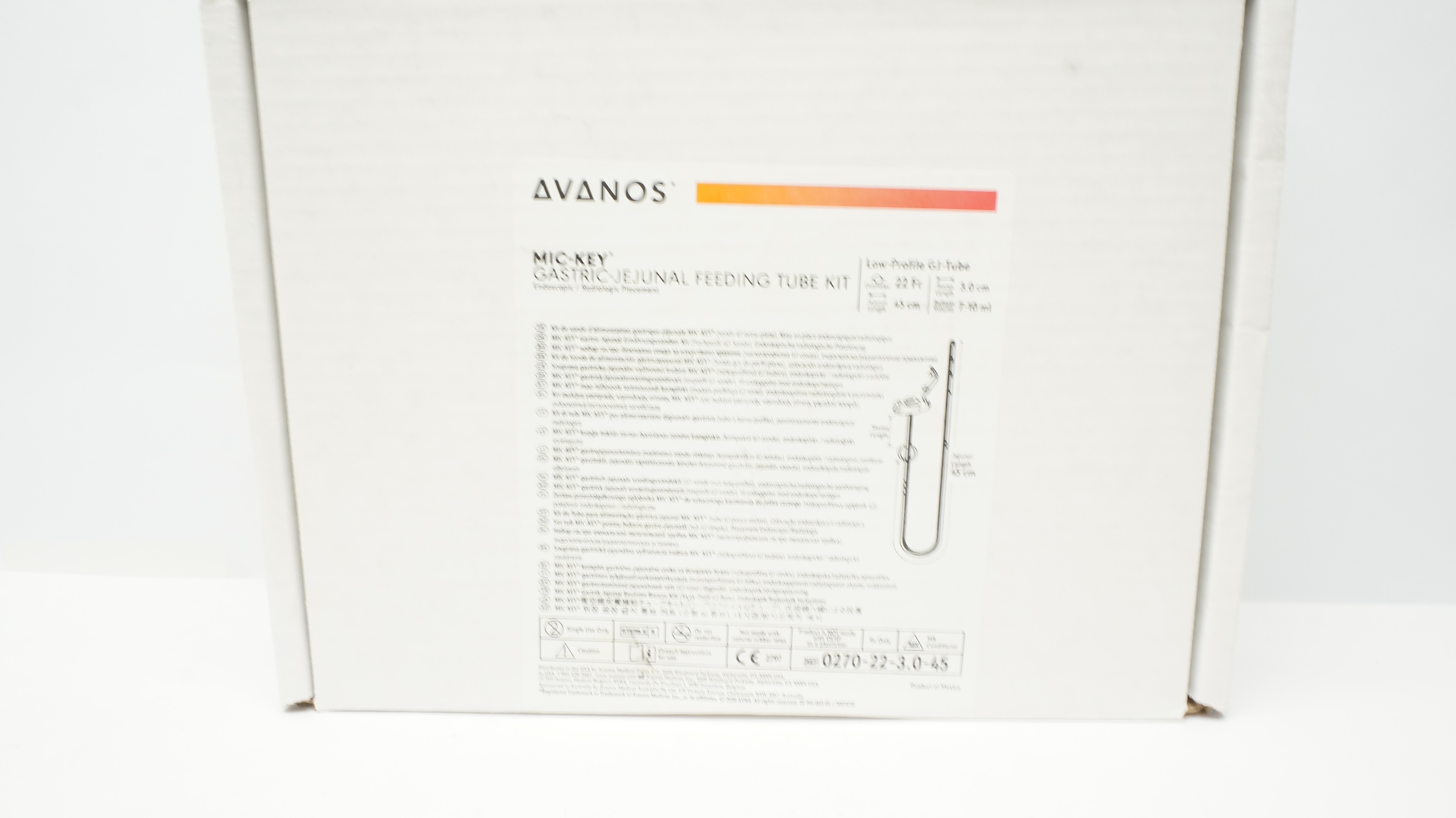 Avanos 0270-22-3.0-45 Mic0Key Gastric-Jejunal Feeding Tube Kit 22Fr (x)