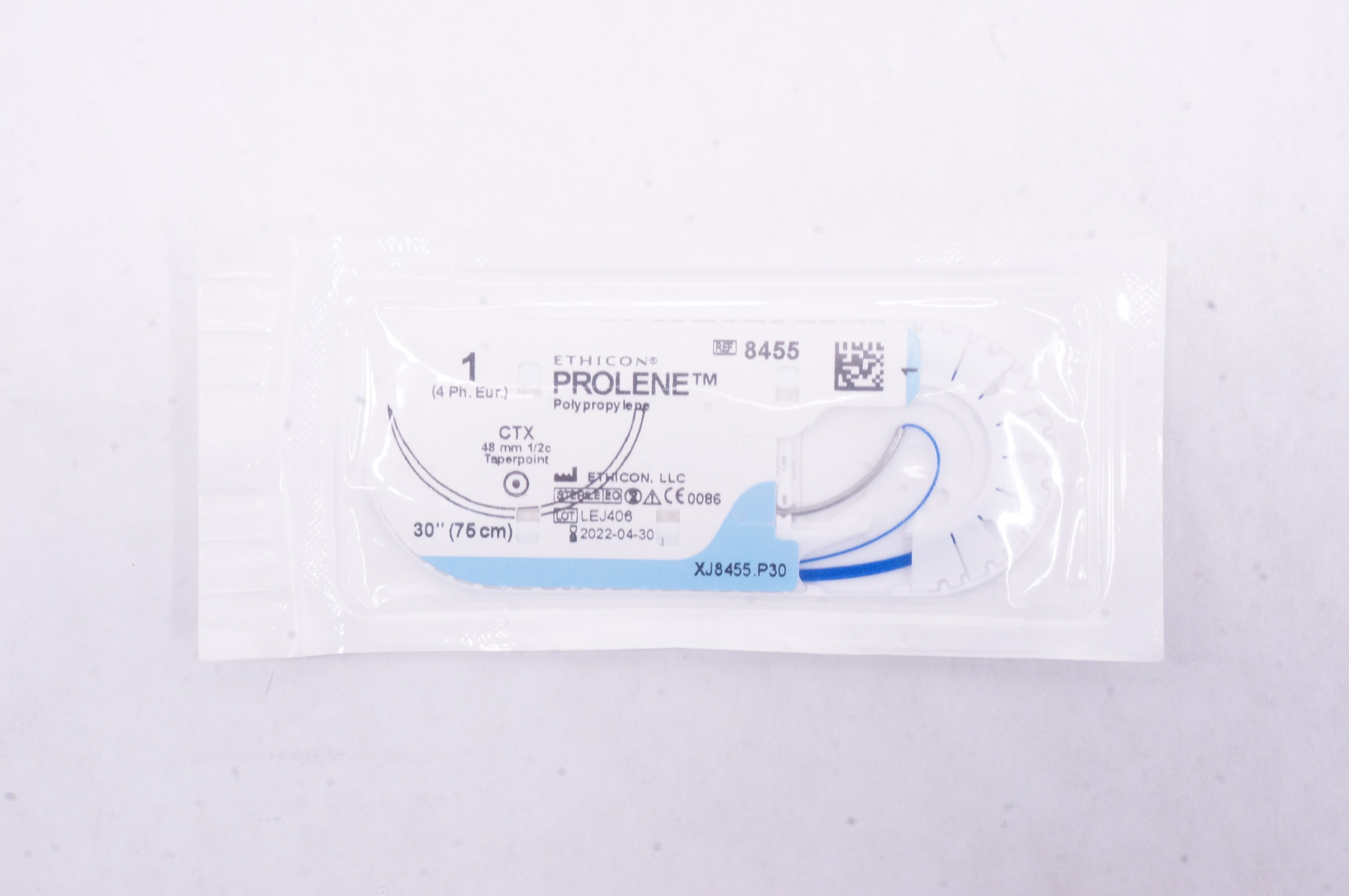 Ethicon 8455 1 PROLENE Polypropylene Stre CTX 48mm 1/2c Taperpoint, 30inch (x)