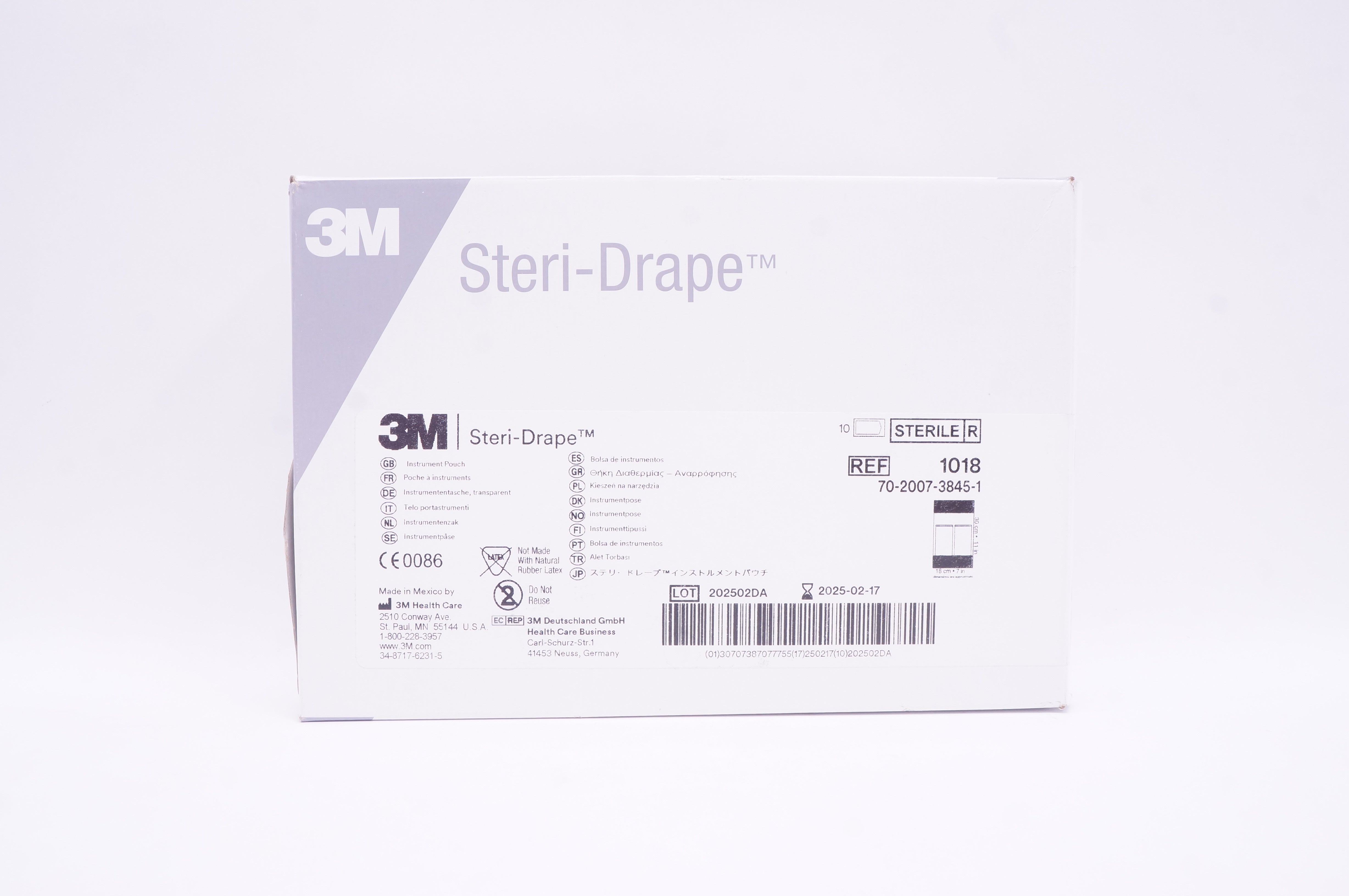 3M 1018 Steri-Drape Instrument Pouch 11inch x 7inch - Box of 10