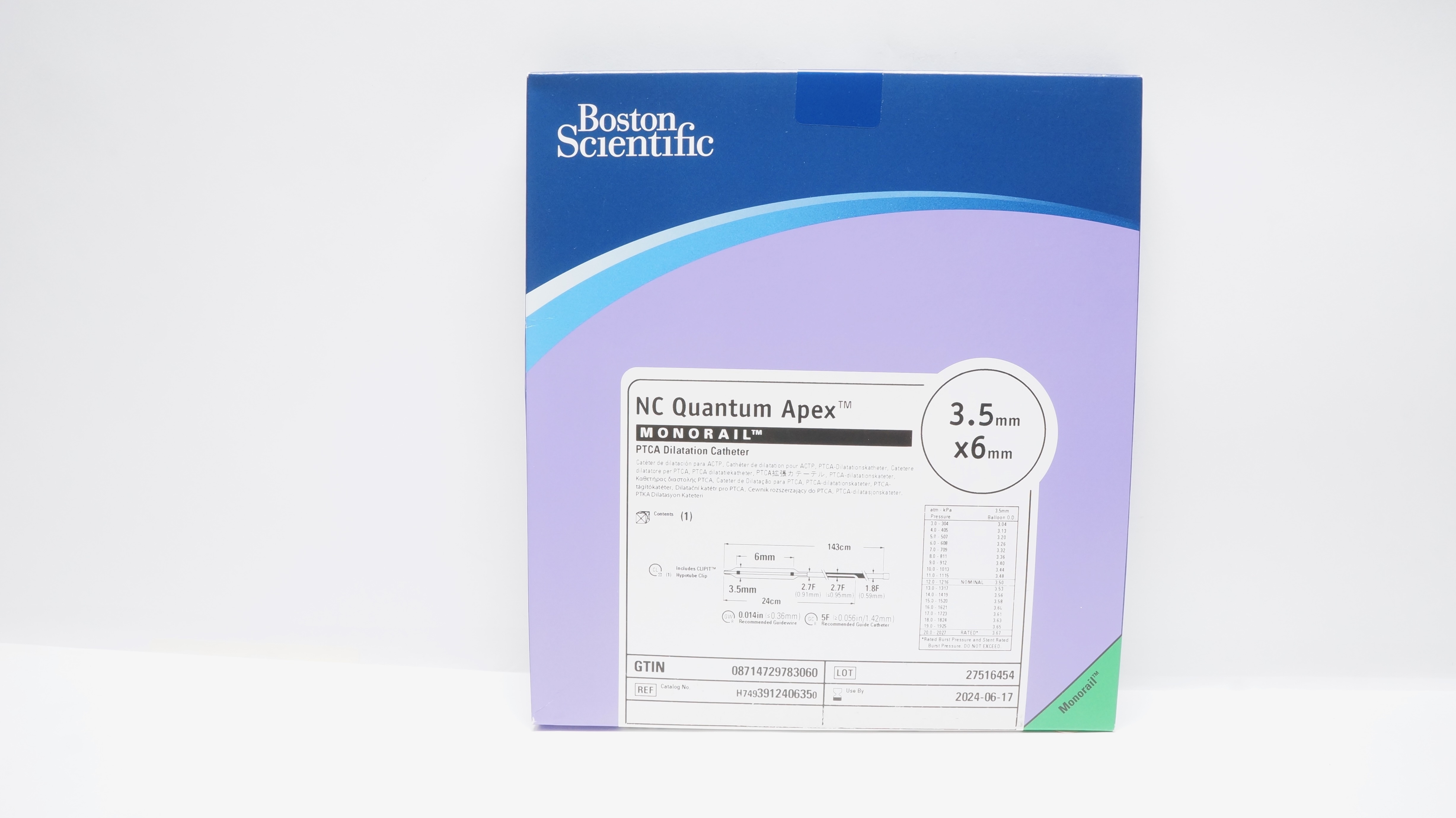Boston Scientific H7493912406350 Quantum Apex PTCA Dilatation Cath. 3.5 x 6mm(x)