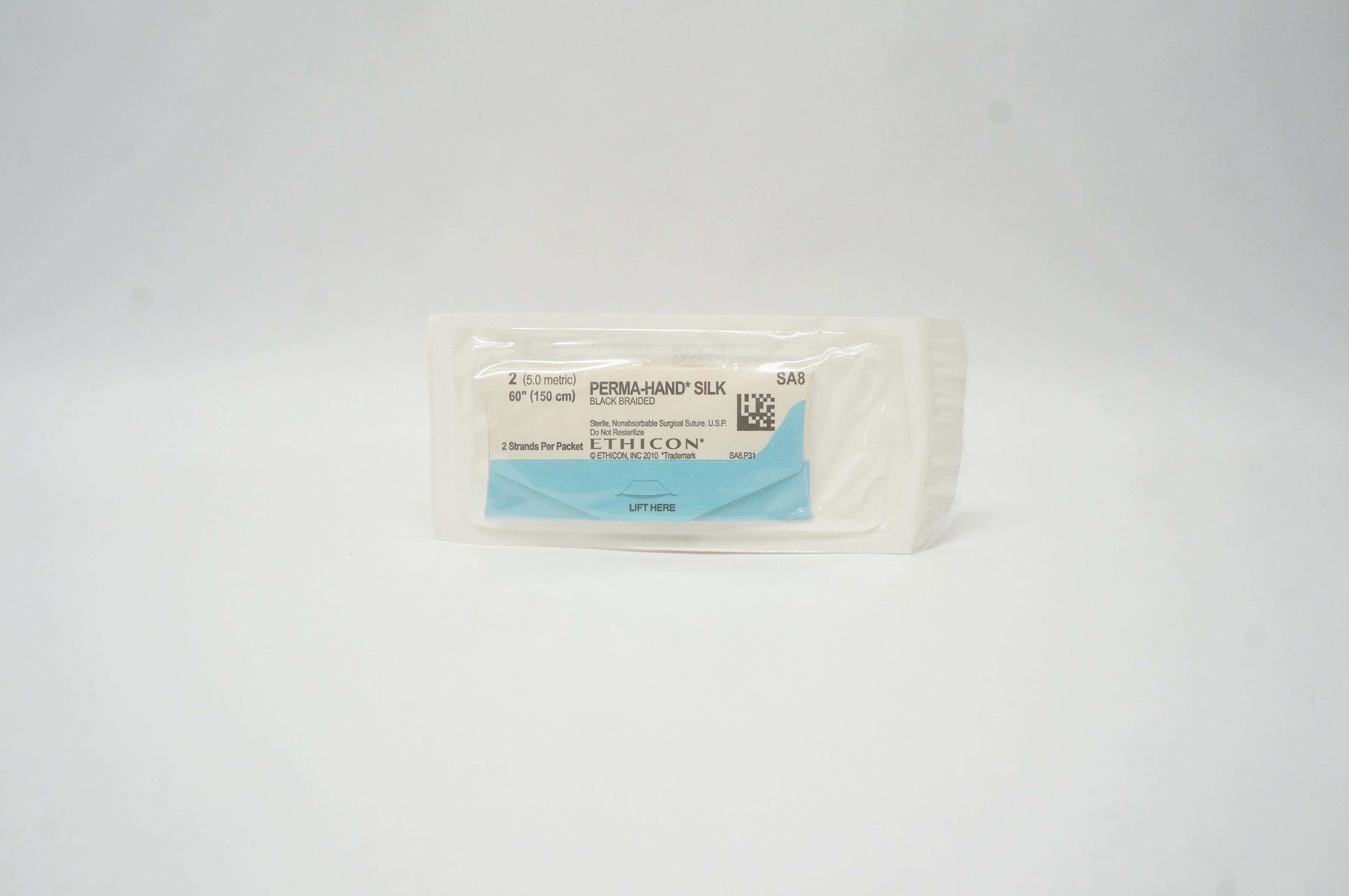 Ethicon SA8 2 Perma-Hand Silk Black Braided Surgical Stre 60 inch