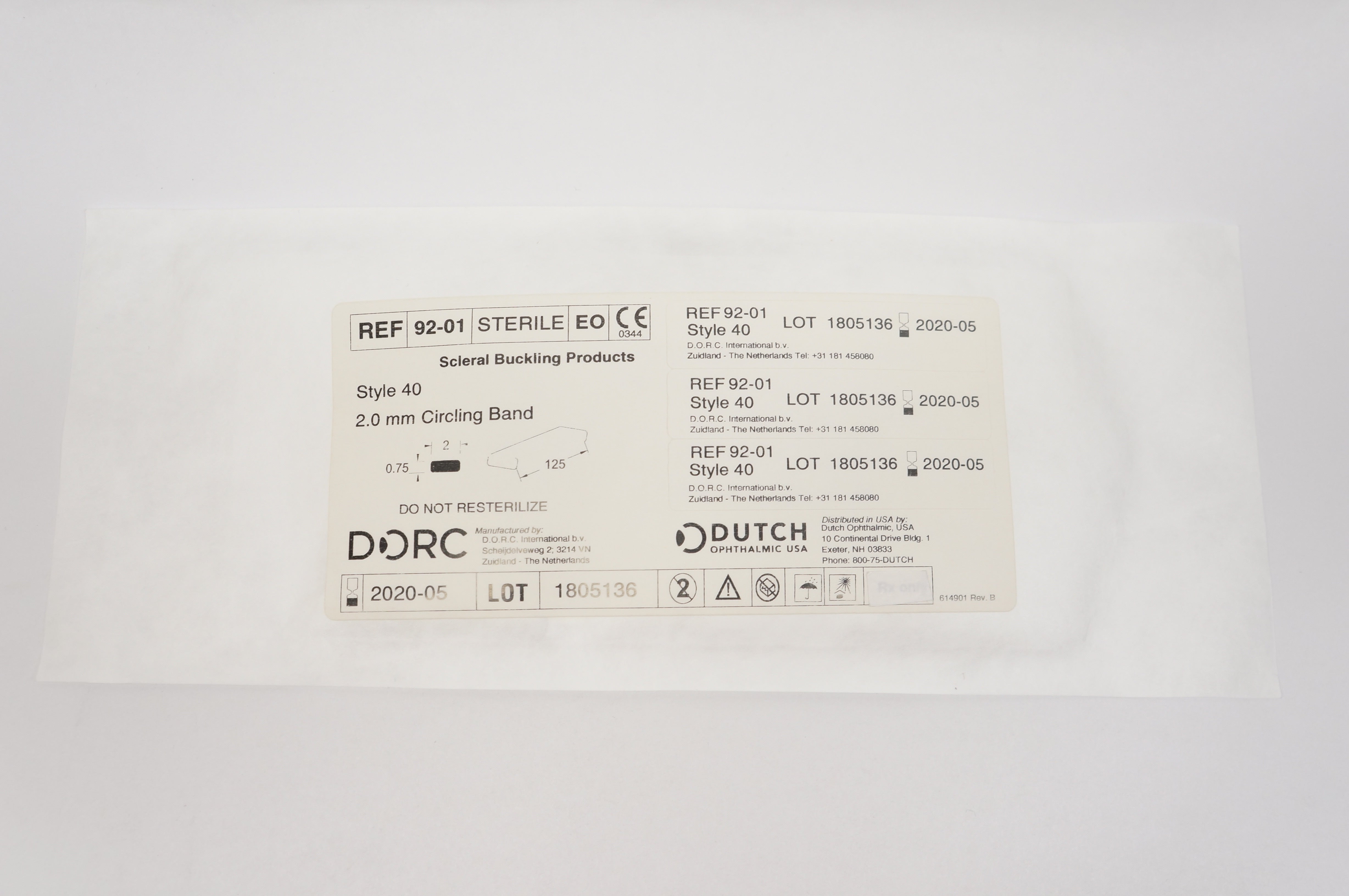 DORC 9201 Scleral Buckling Products Style 40 2.0mm Circling Band (x)
