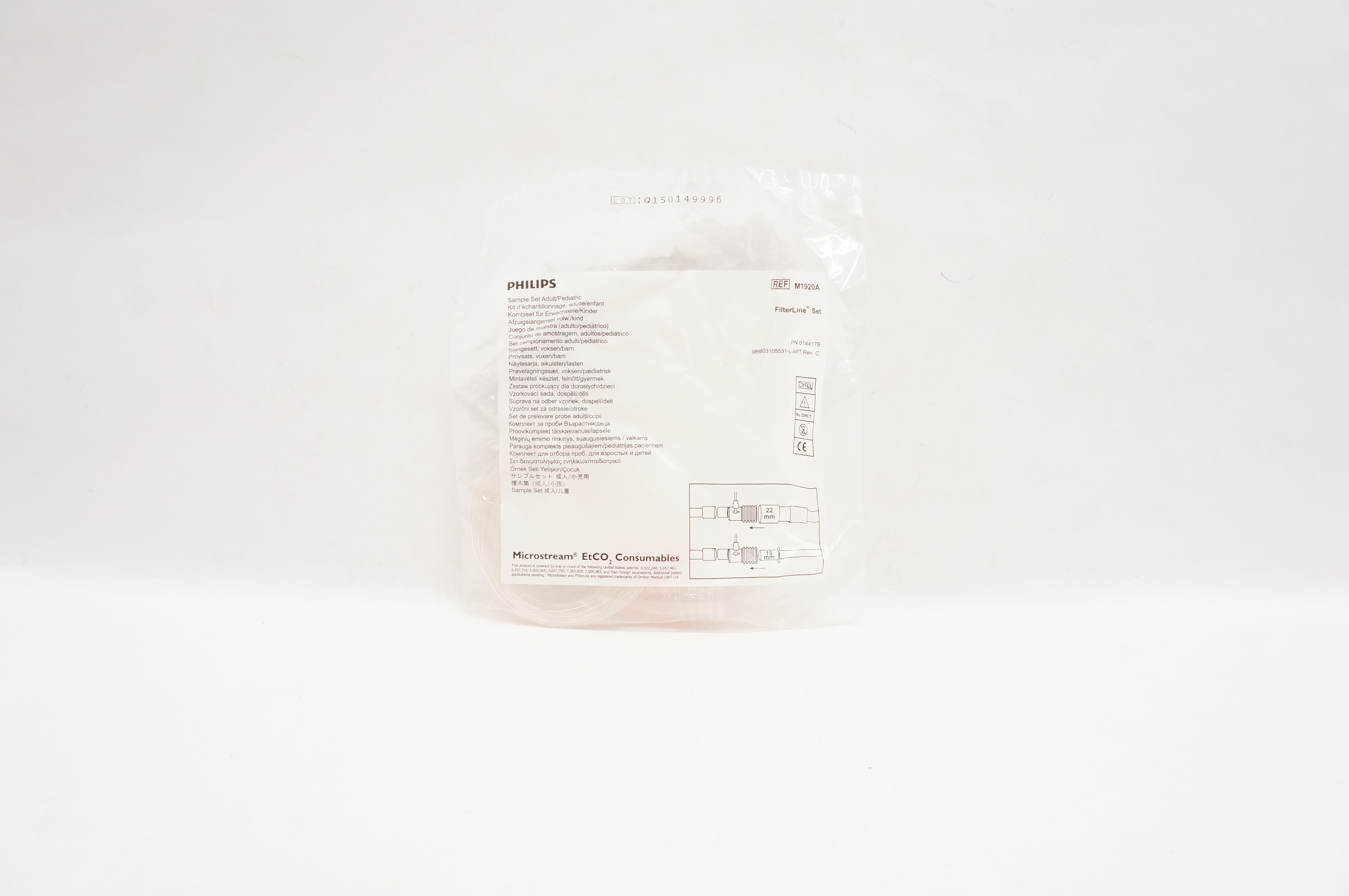 Philips M1920A FilterLine Sample Set Adult/Pediatric 22mm x 15mm