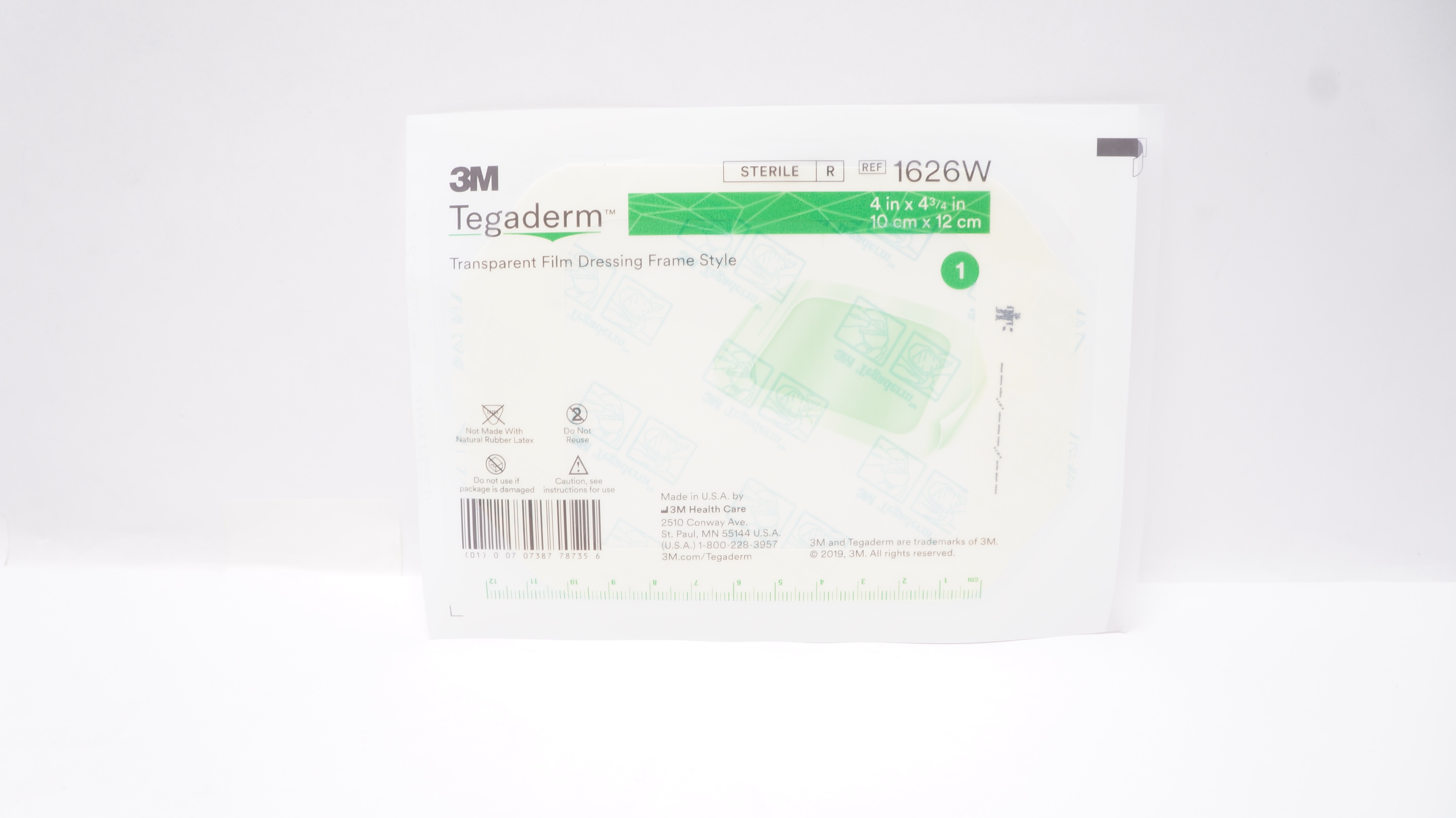 3M 1626W Tegaderm Transparent Film Dressing Frame Style 4 x 4 3/4inch (x)