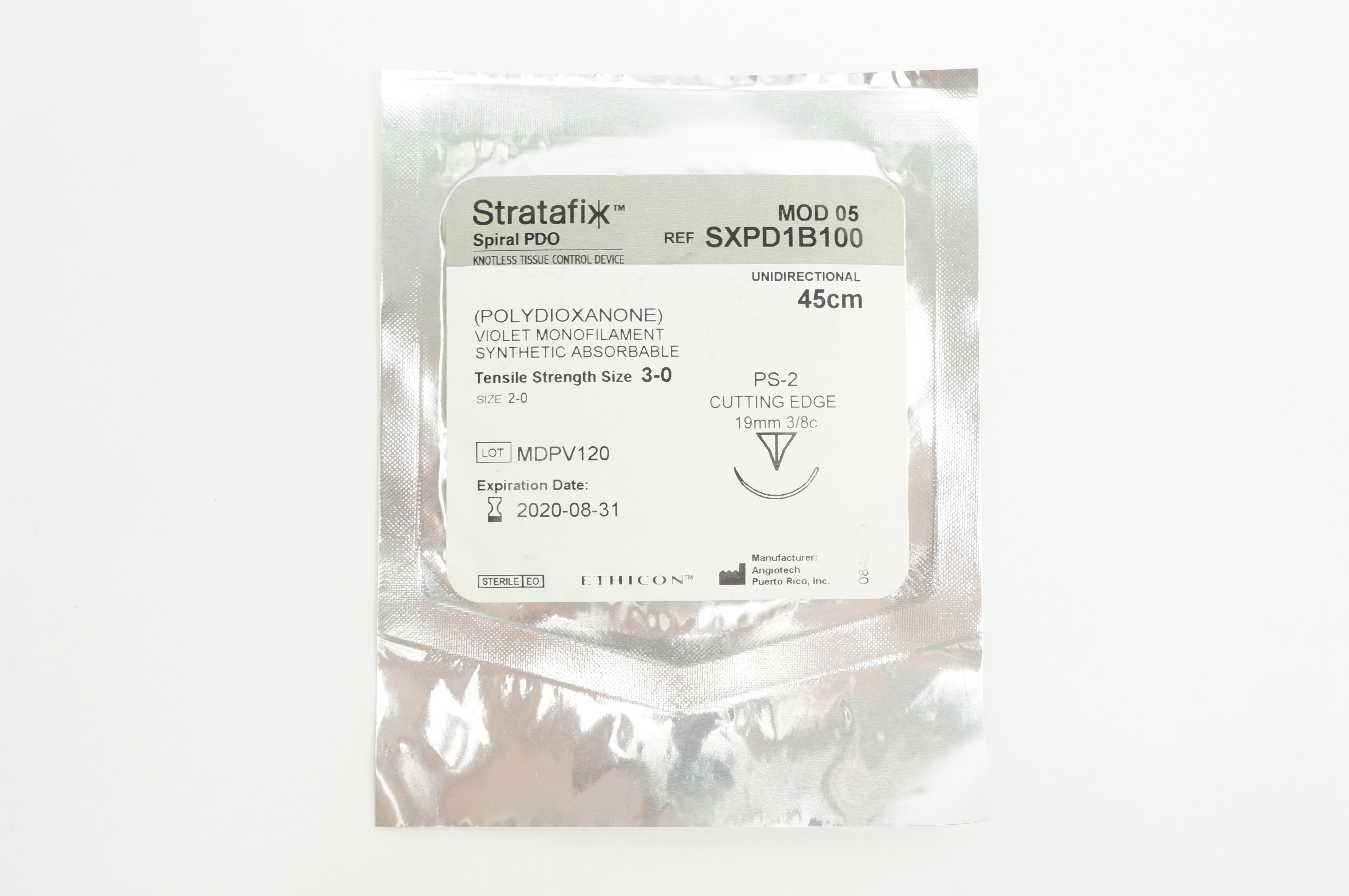 Ethicon SXPD1B100 3-0 STRATAFIX PS-2 19mm 3/8c Cutting Edge, 45cm