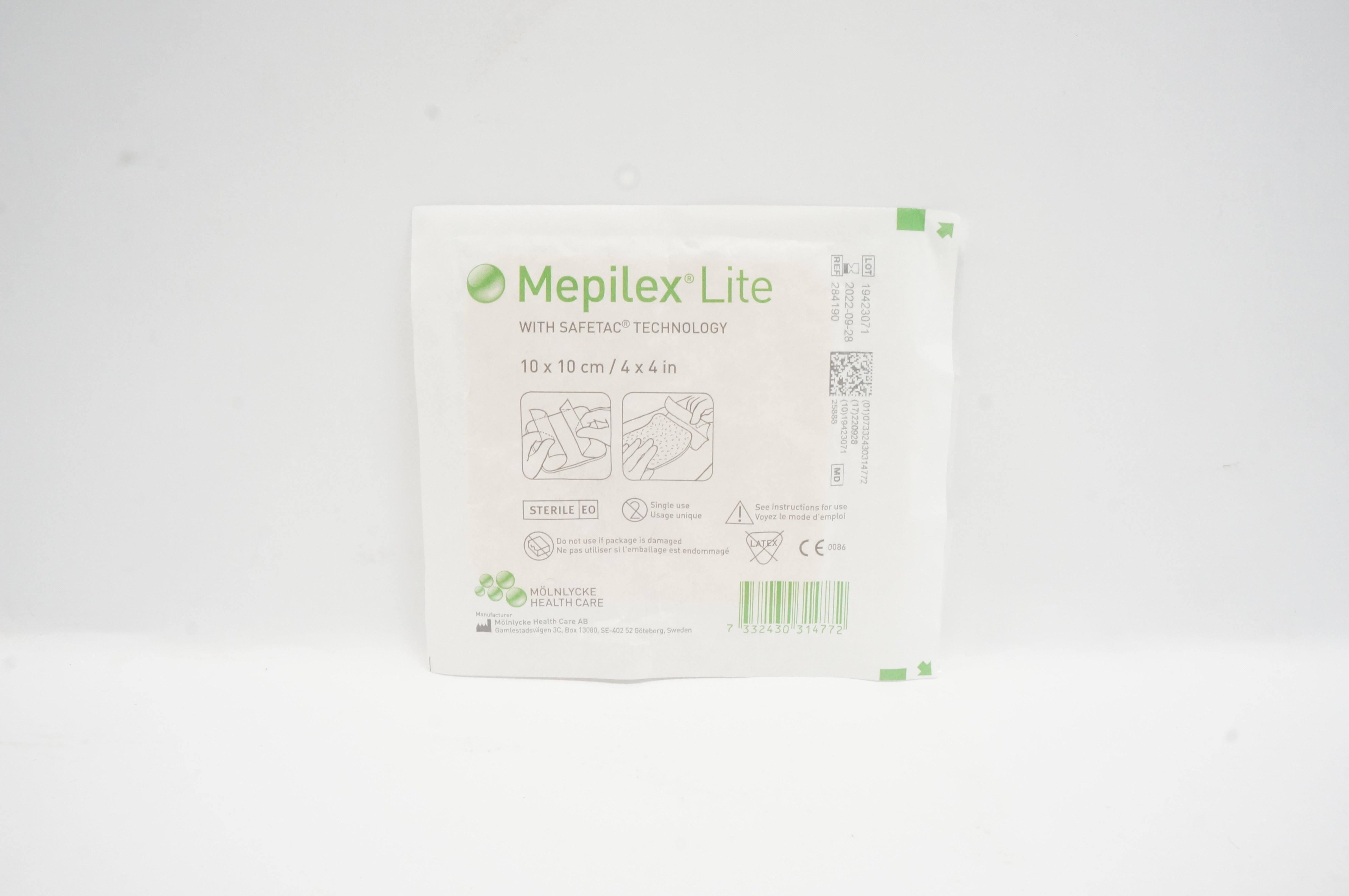Molnlycke Health Care 284190 Mepilex Lite Dressing 4inch x 4inch