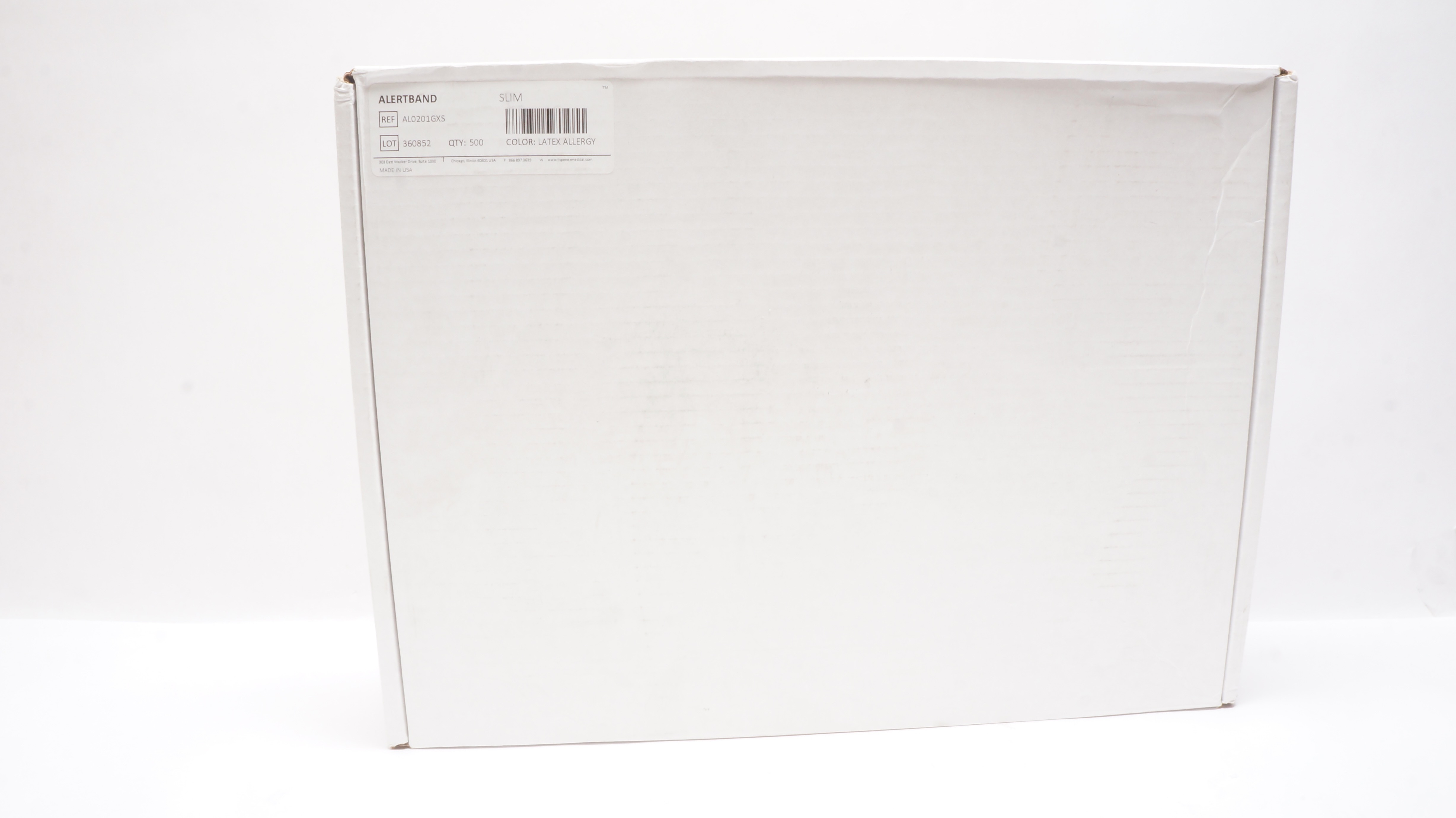 Alertband AL0201GXS Slim Latex Allergy - Box of 500