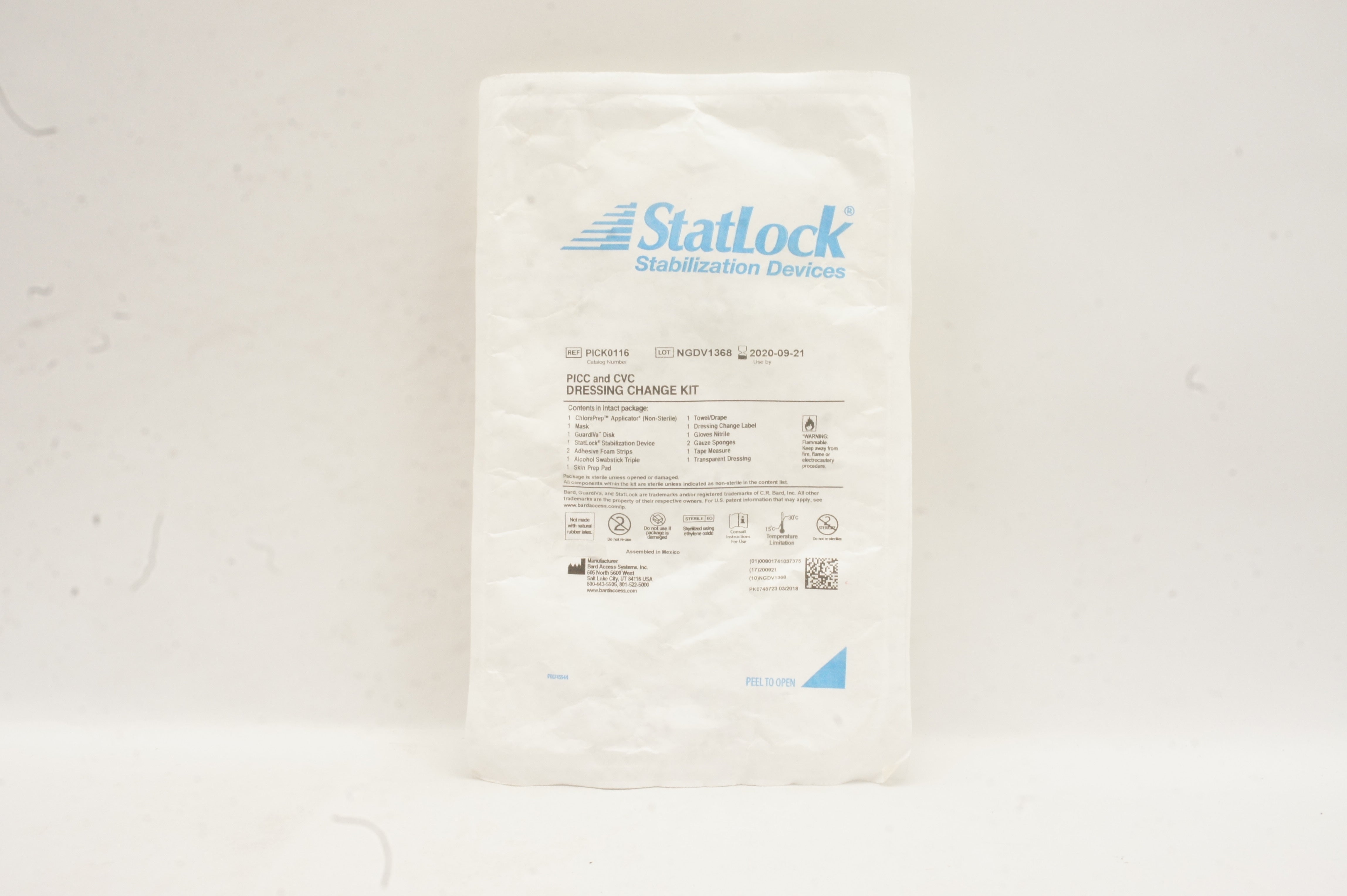 Bard PICK0116 StatLock PICC and CVC Dressing Change Kit (x)