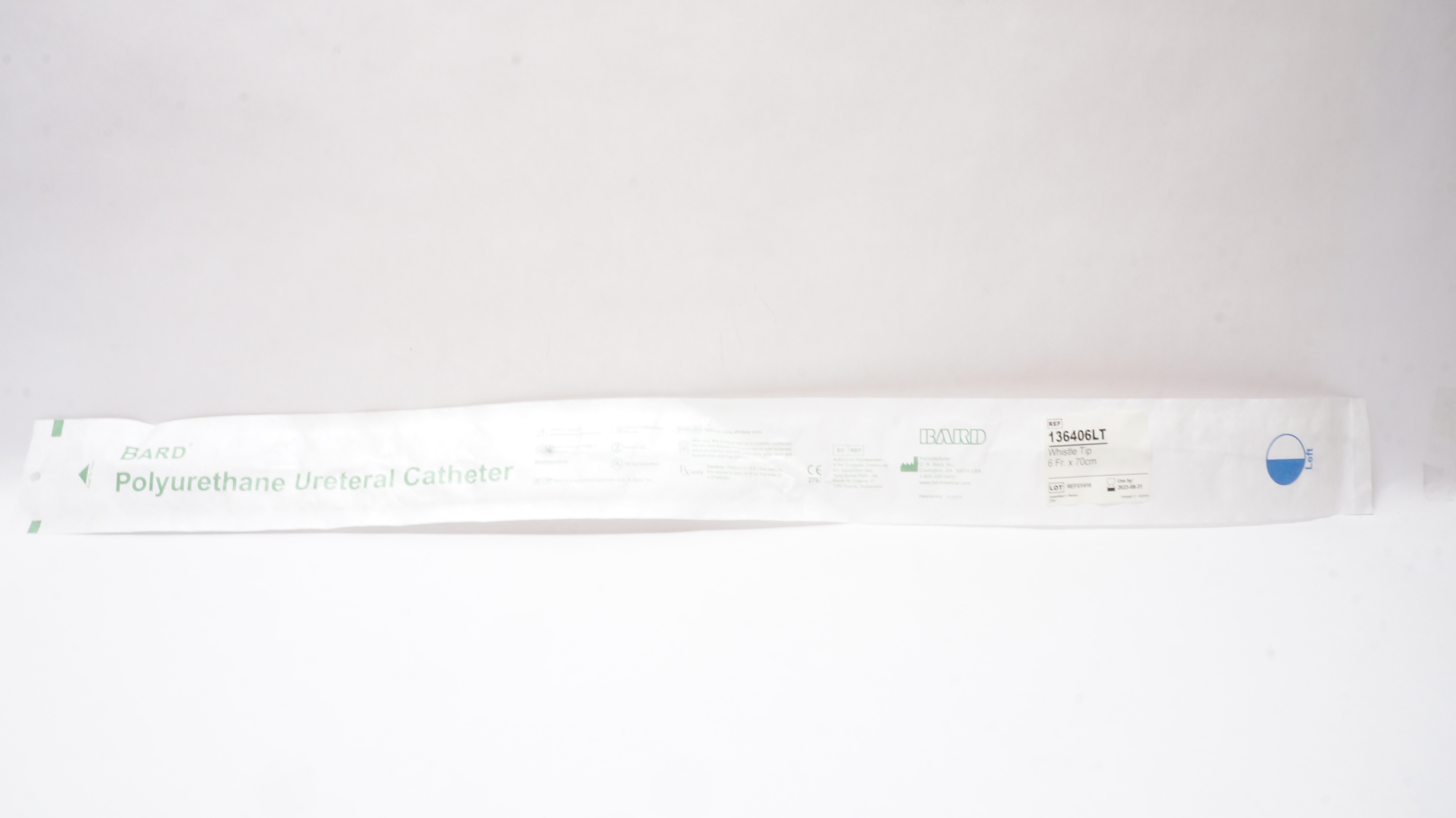 Bard 136406LT Polyurethane Ureteral Catheter Whistie Tip 6Fr x 70cm