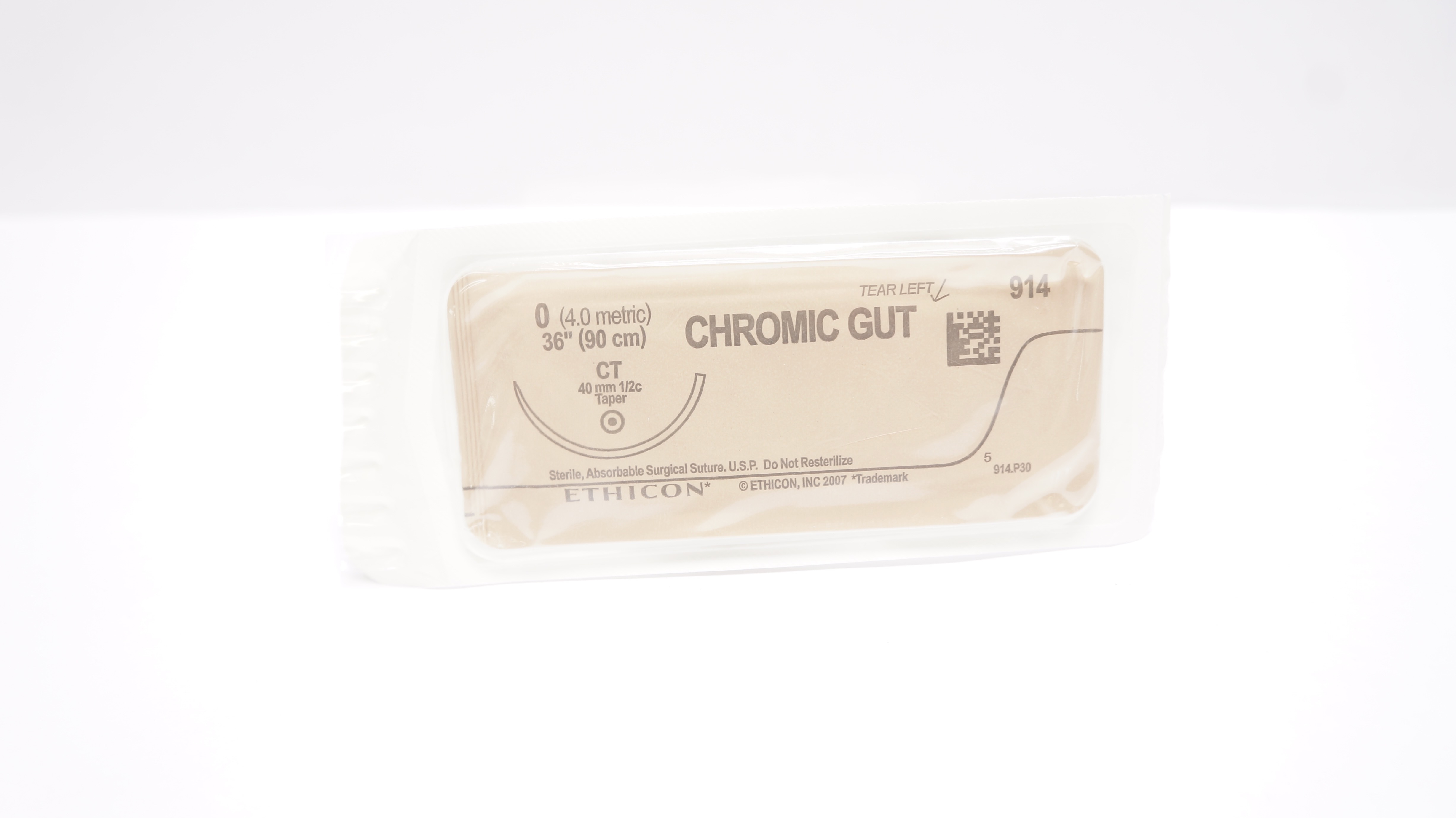 Ethicon 914 0 Chromic Gut CT 40mm 1/2 Taper, 36inch (x)