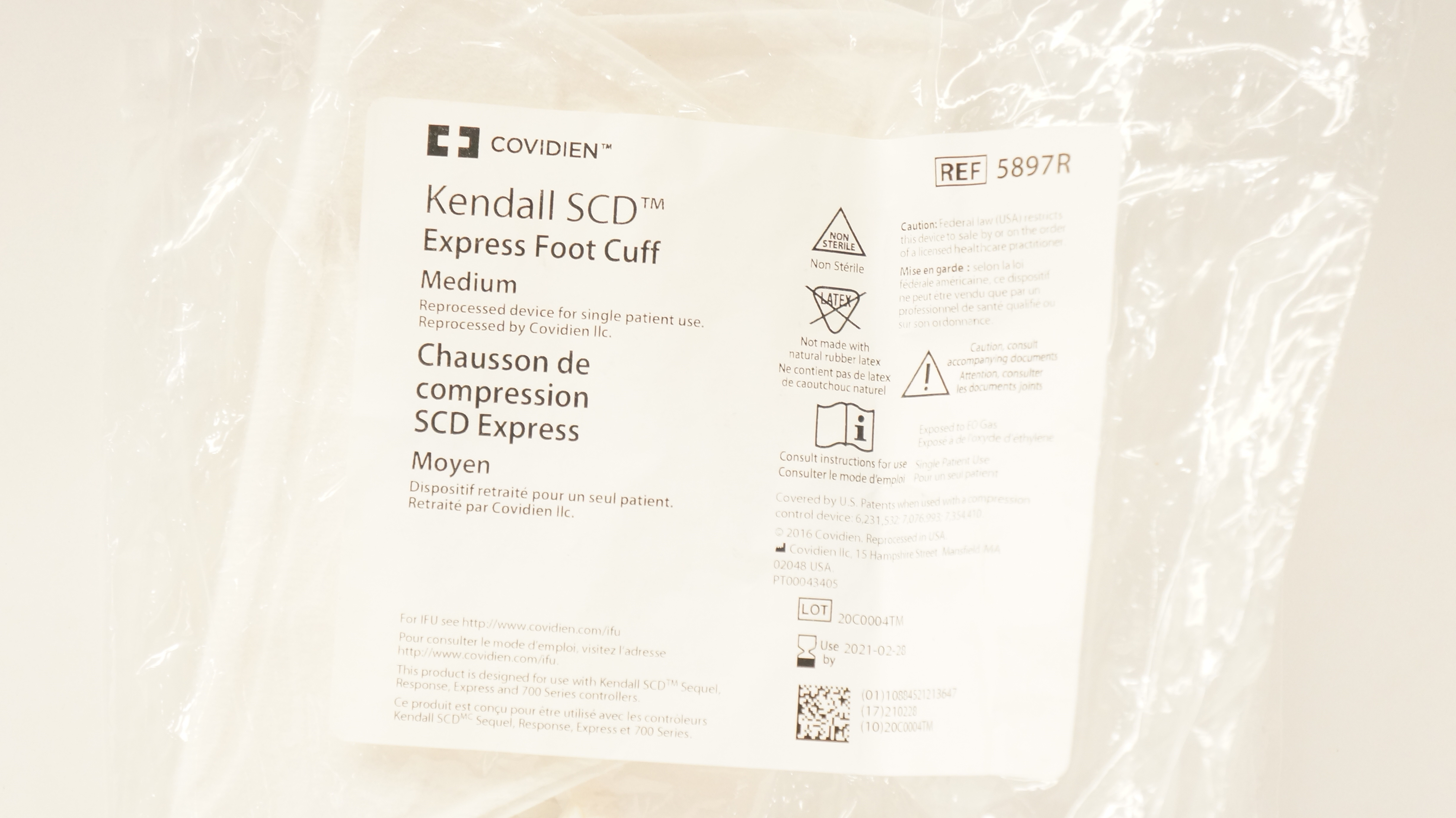 Covidien 5897R Kendall SCD Express Foot Cuff Medium (x)