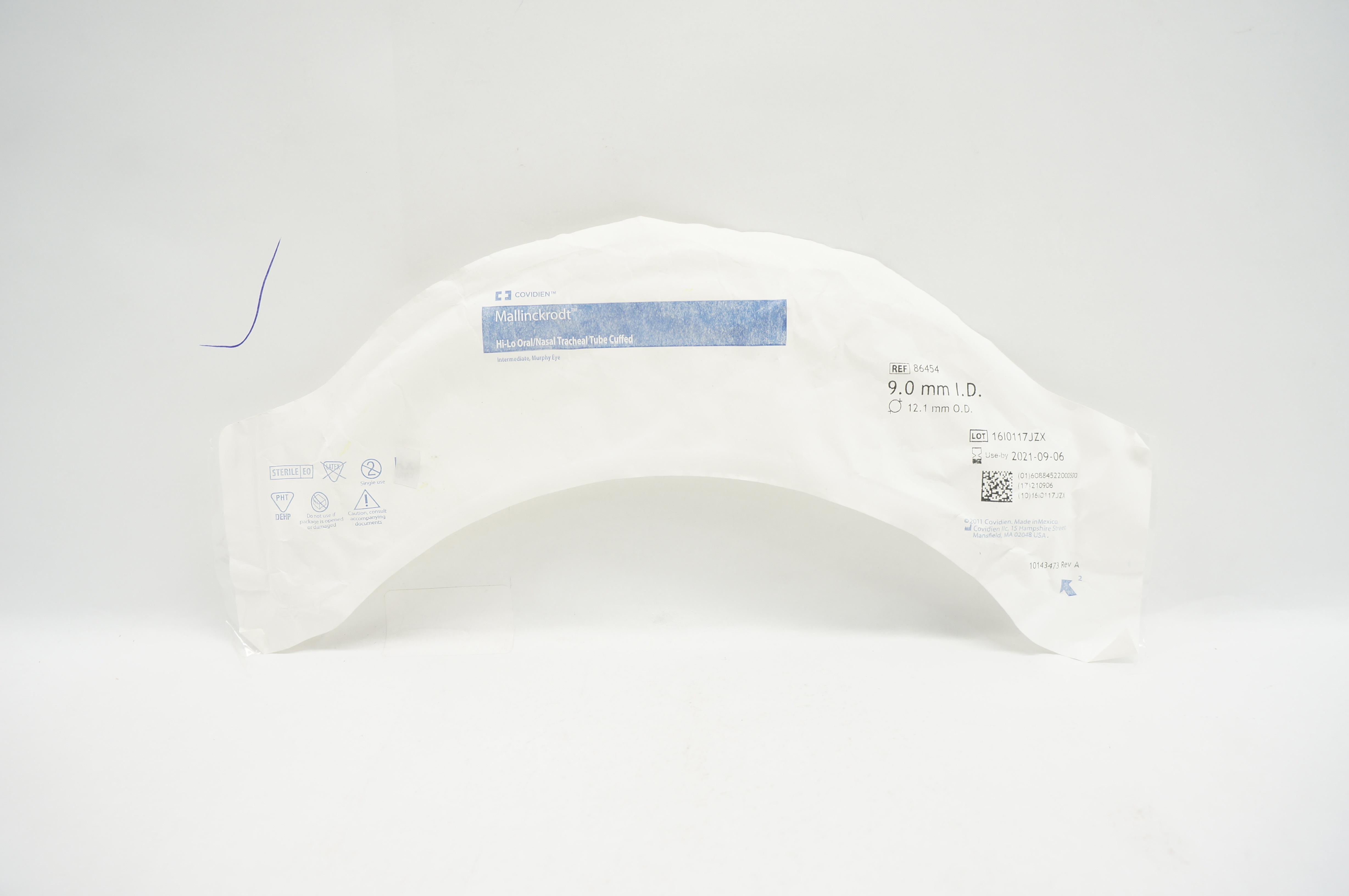 Covidien 86454 Shiley Hi-Lo Oral/Nasal Tracheal Tube Cuffed 9.0mm x 12.1mm (x)