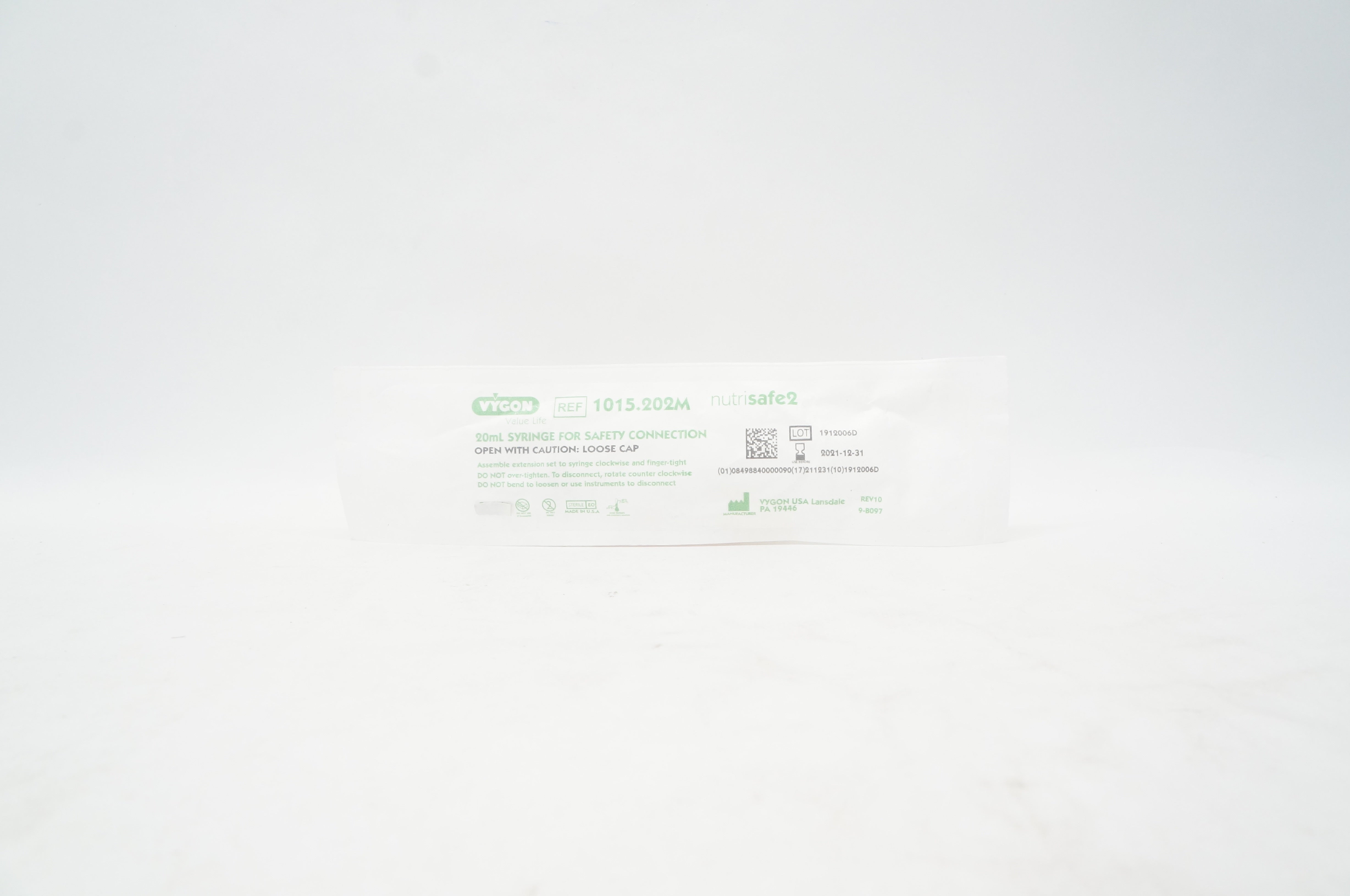 Vygon 1015.202M NutriSafe2 Syringe for Safety Connection 20mL (x)