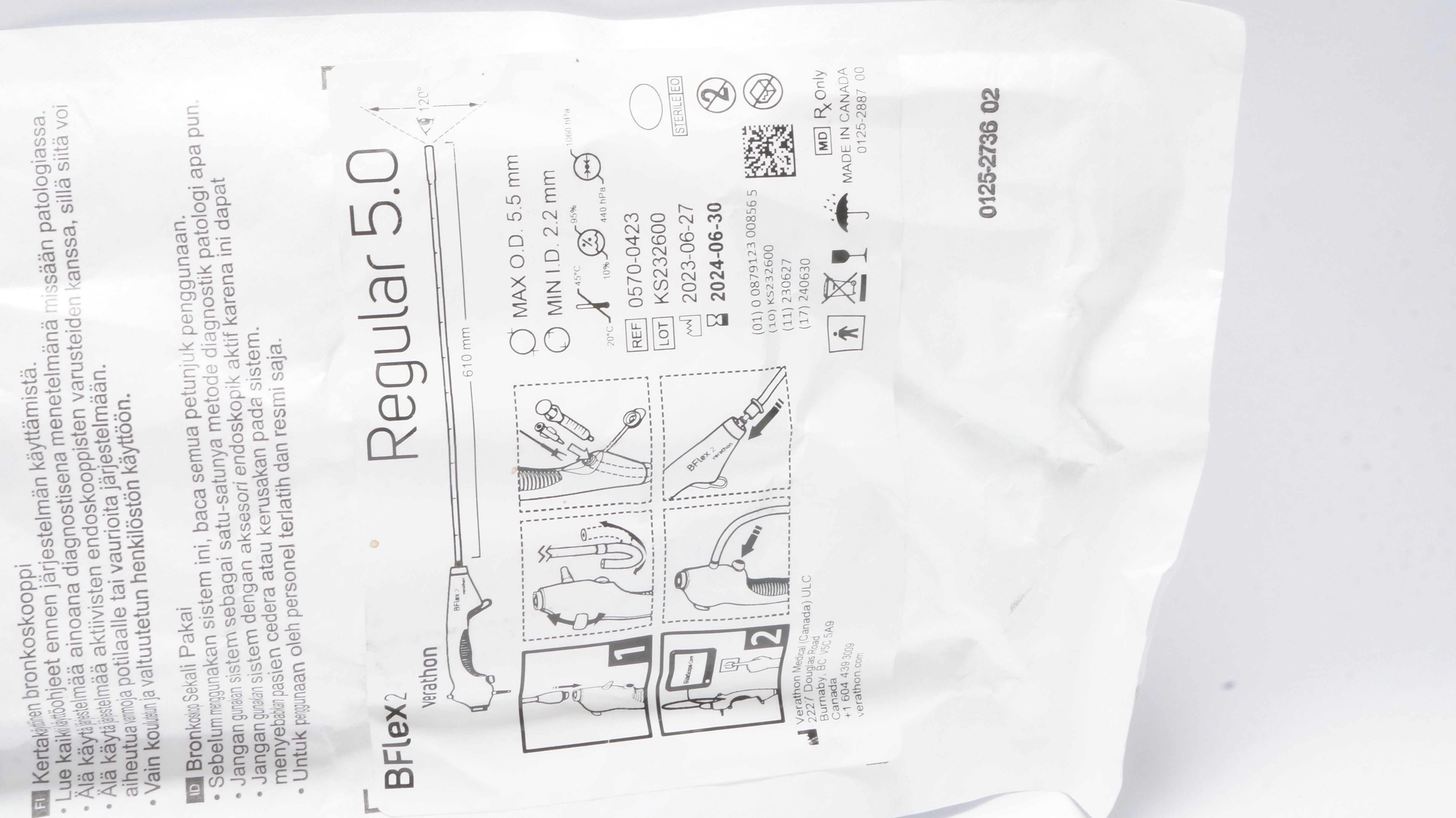 Verathon Medical 0570-0423 BFlex2 Single-Use Bronchoscope (x)