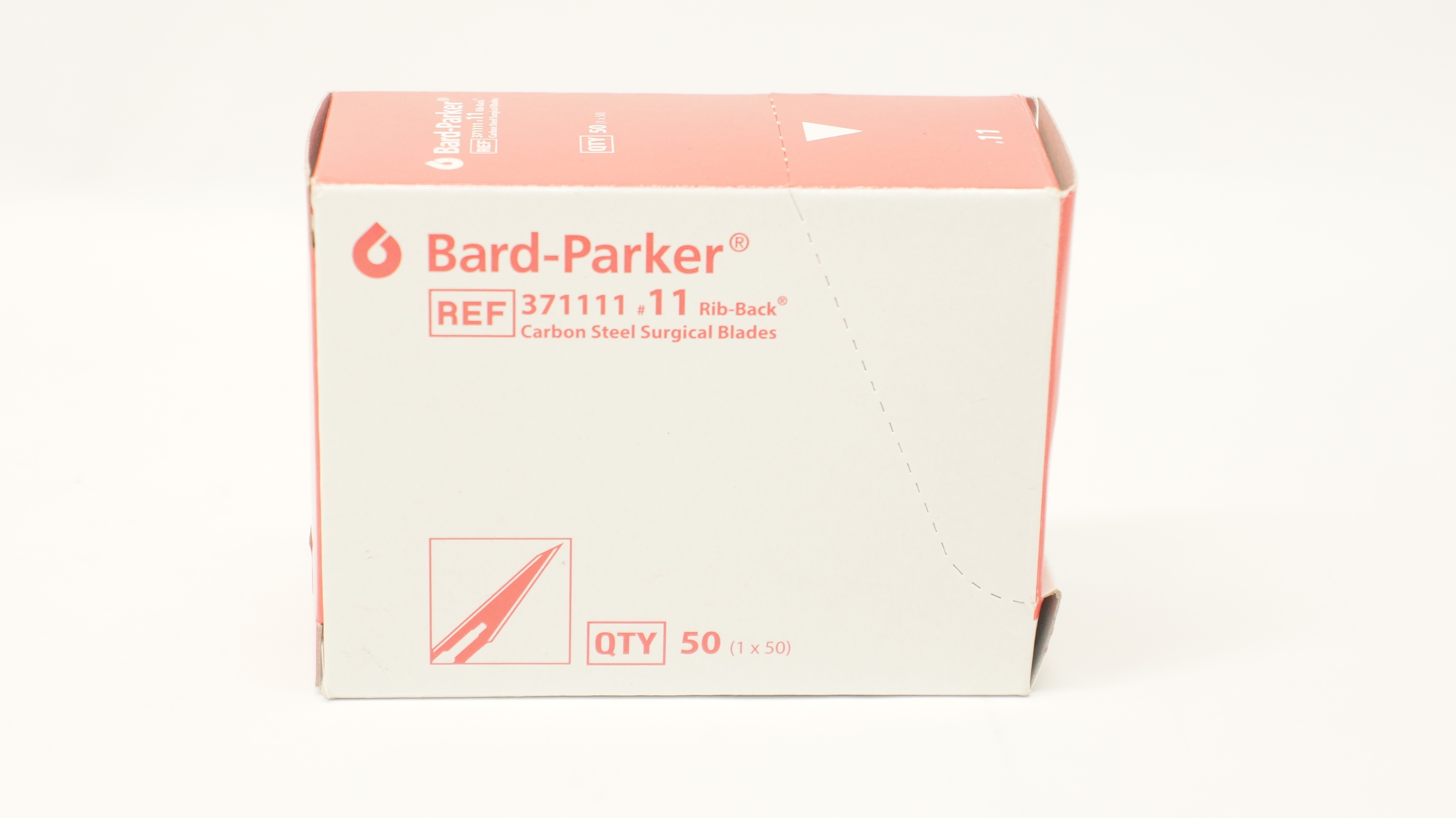 Aspen 371111 Bard-Parker Rib-Back Carbon Steel Surgical Blades #11 - Box of 50