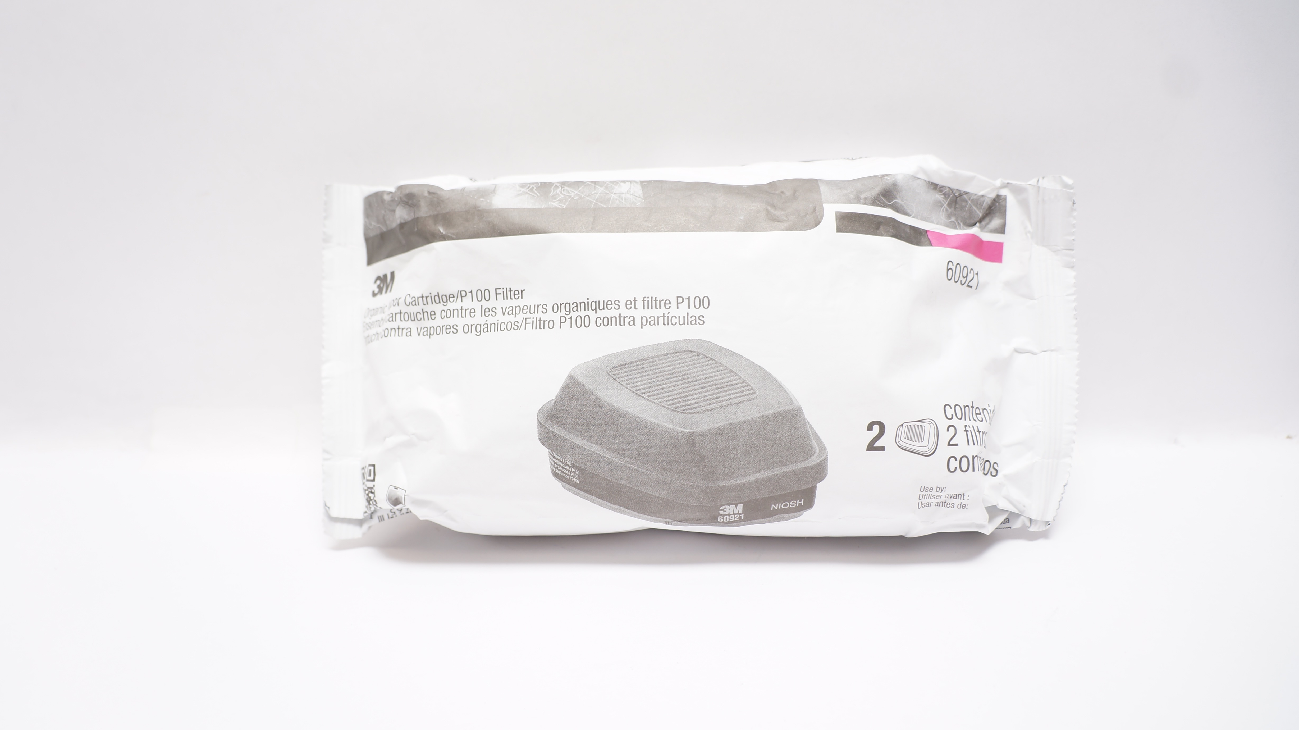 3M 60921 Niosh Organic Vapor Cartridge/P100Filter - Pack of 2