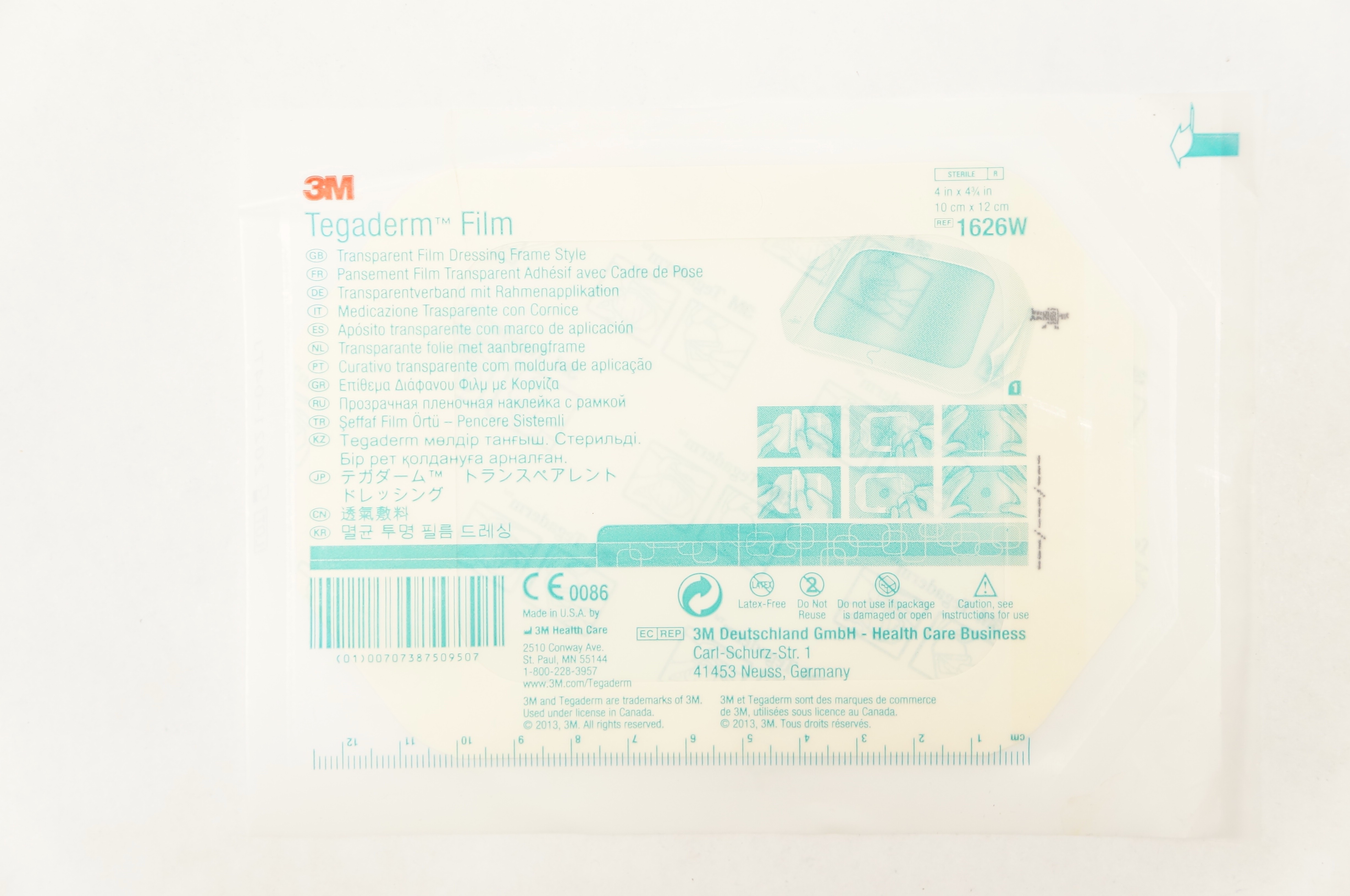 3M 1626W Tegaderm Transparent Film Dressing Frame Style 4inch x 4-3/4inch (x)
