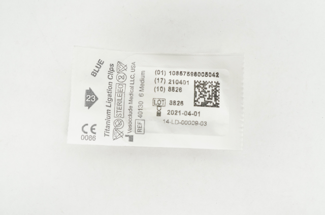 Vesocclude 40130 Titanium Ligation Clips Medium - Pack of 6 (x)