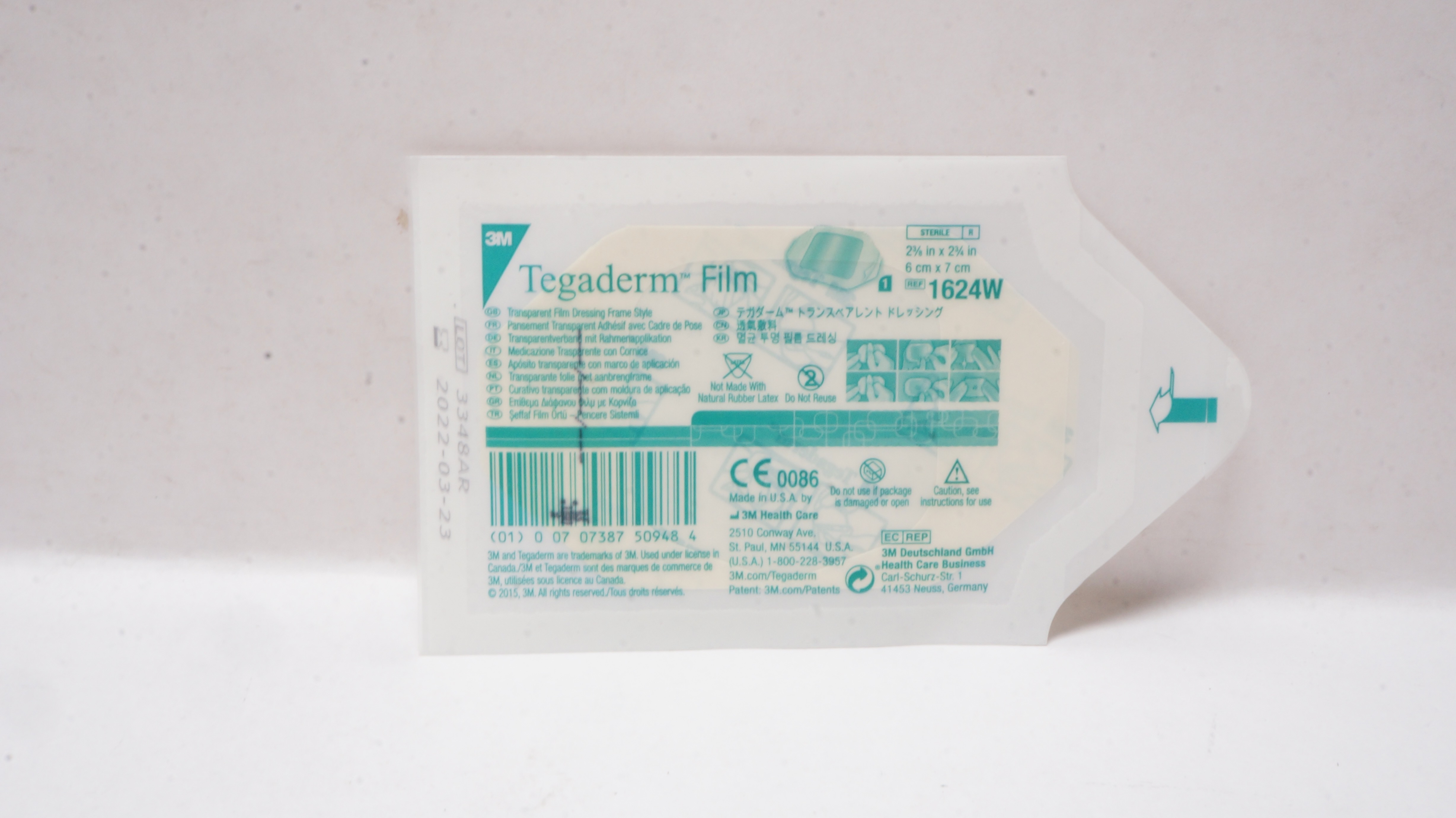 3M 1624W Tegaderm Transparent Film Dressing Frame Style 2 3/8 x 2 3/4 inch (x)