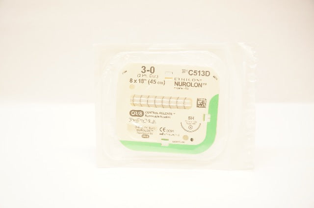 Ethicon C513D 3-0 Nurolon Polyamide 6,6 Stre SH 26mm 1/2c Taperpoint 8x18inch