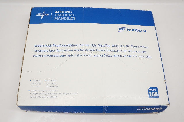 Medline NON24274 Aprons Tabliers Mandiles, Medium 28inch x 46inch - Box of 100