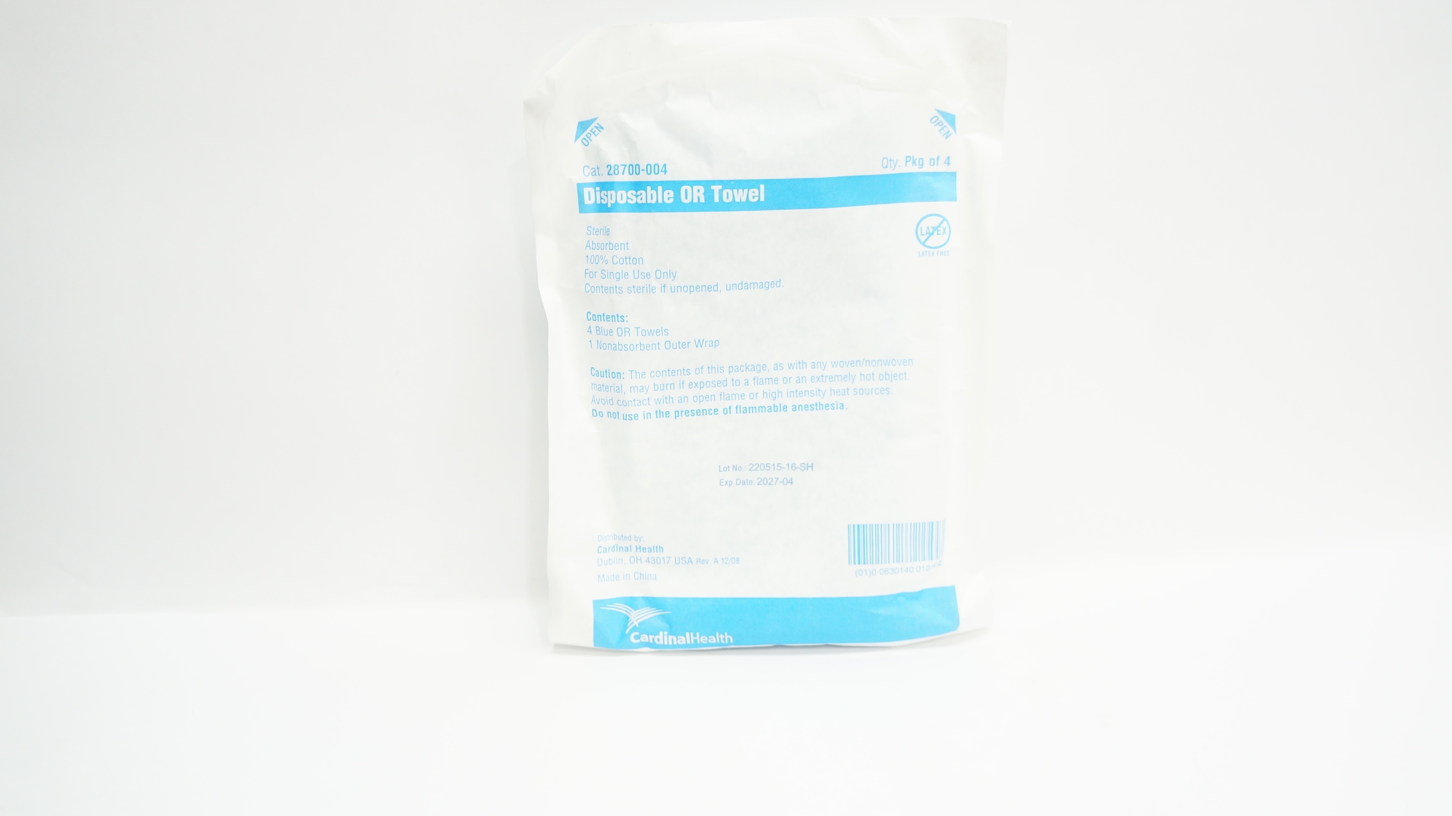 Cardinal Health 28700-004 Disposable OR Towel - Pack of 4