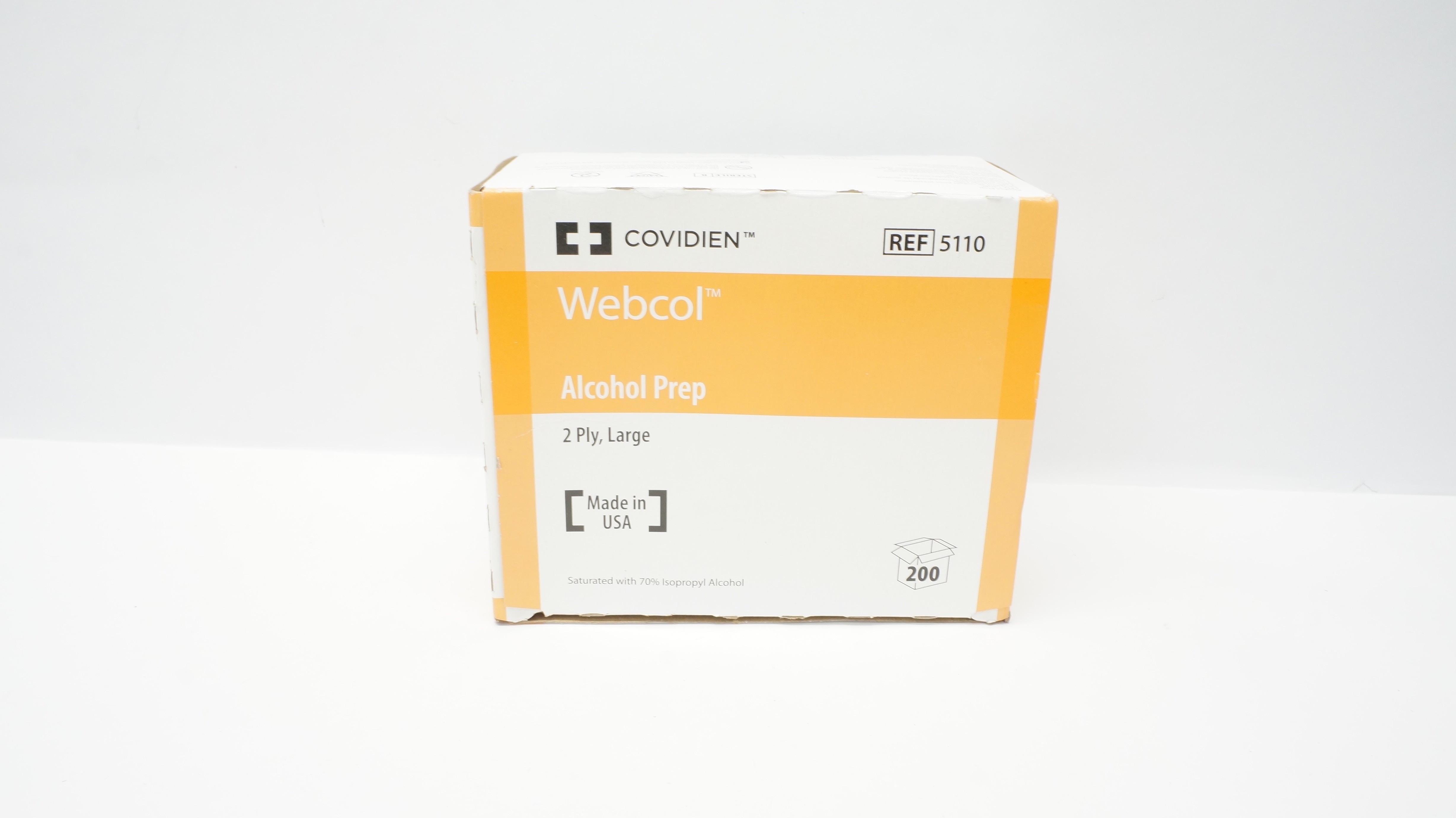 Covidien 5110 Webcol Alcohol Prep 2 Ply, Large - Box of 170