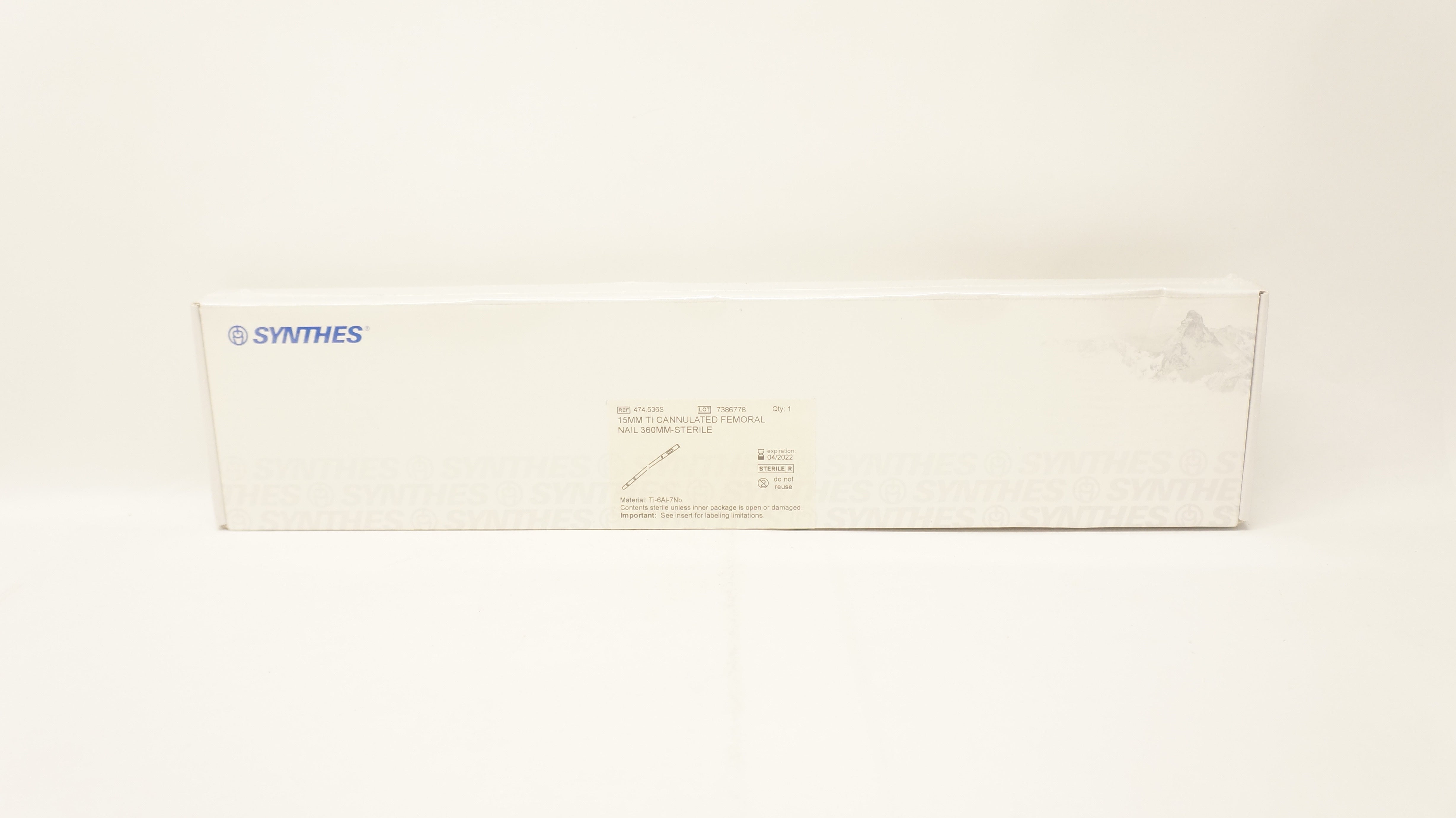 Synthes 474.536S 15mm Ti Cannulated Femoral Nail 360mm