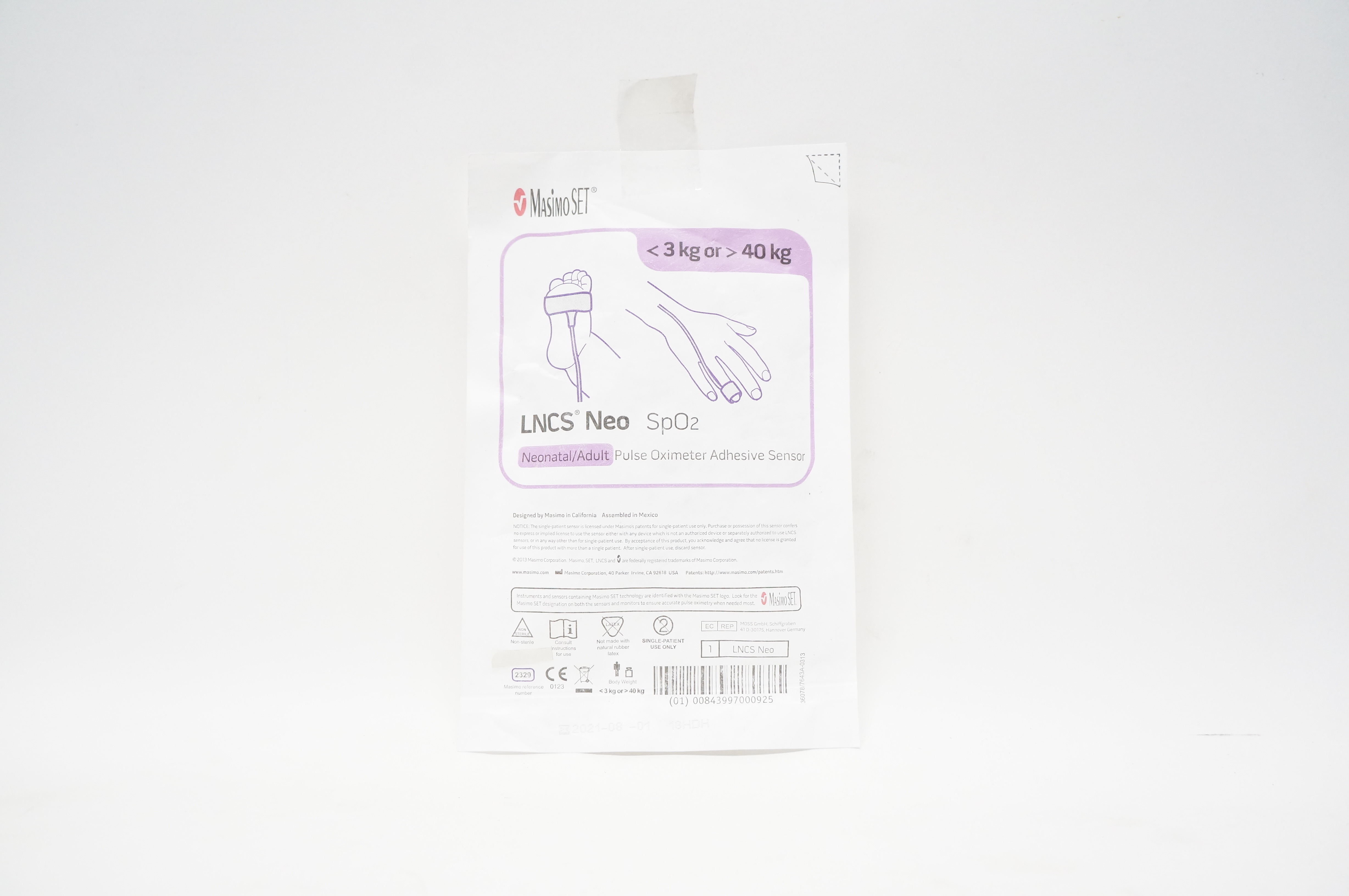 Masimo 2329 LNCS Neonatal/Adult Pulse Oximeter Adhesive Sensor <3kg or>40kg (x)