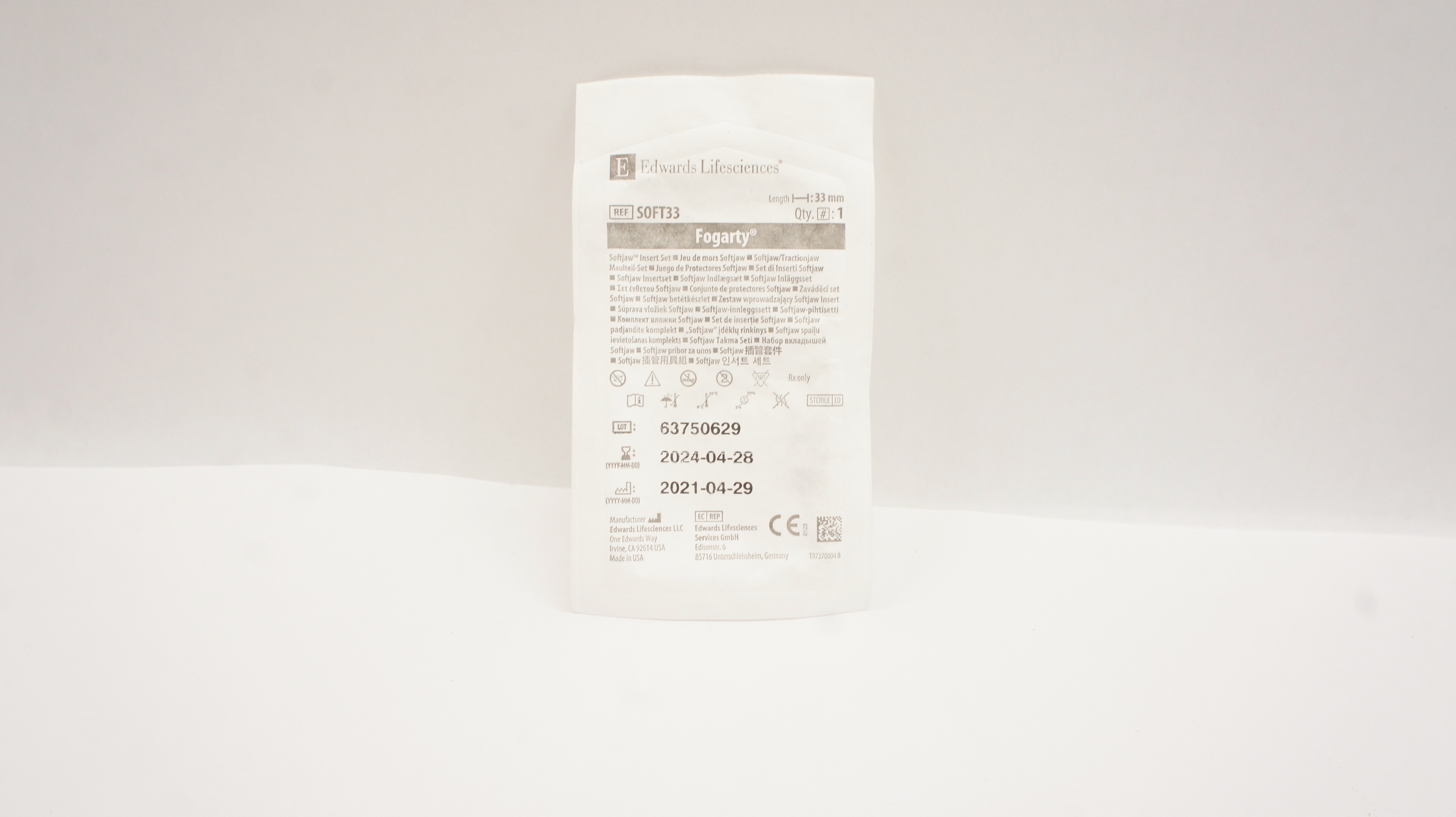 Edwards Lifesciences SOFT33 Fogarty Softjaw Insert Set 33mm