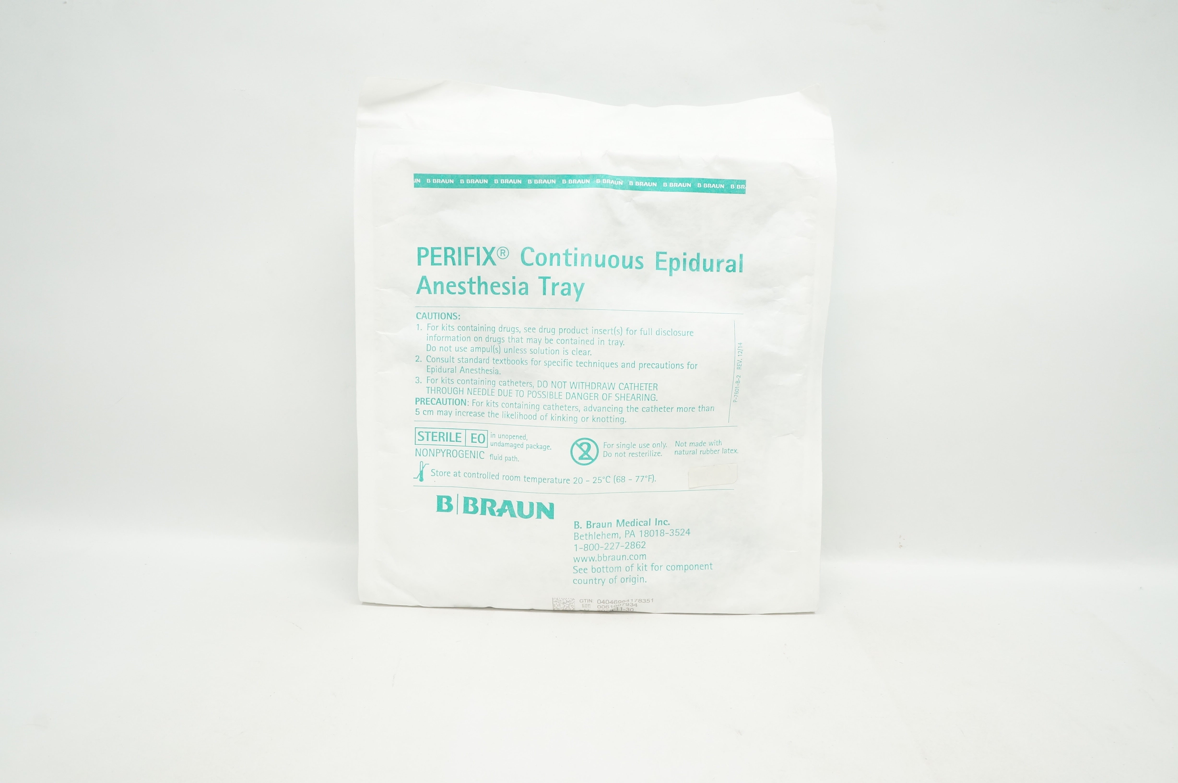 Braun 332222 Perifix Continuous Epidural Anesthesia Tray 18Ga x 3-1/2inch (x)