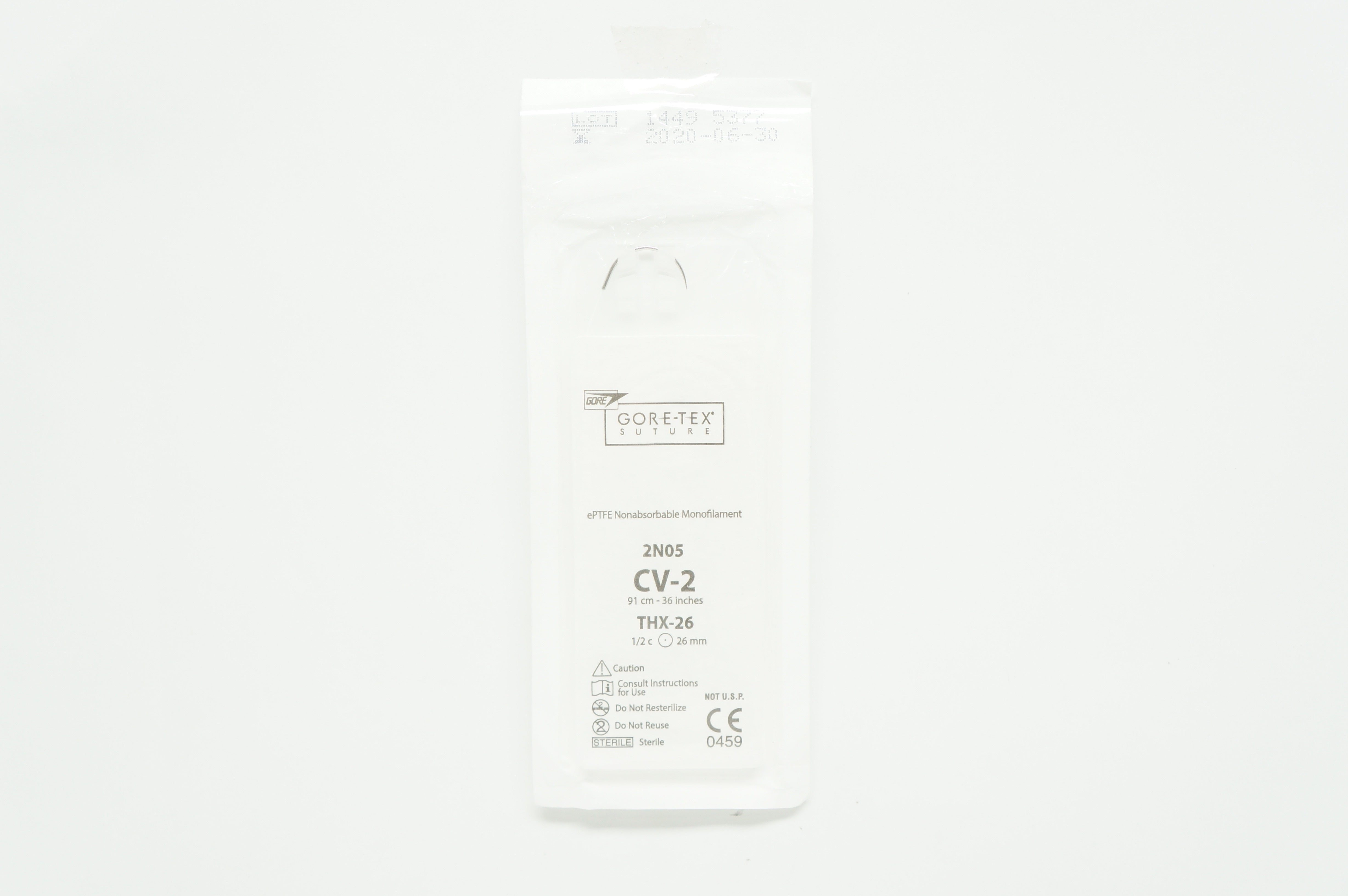 Gore 2N05 ePTFE Nonabsorbable Monofilament, 1/2c 26mm, THX-26, CV-2, 36inch (x)