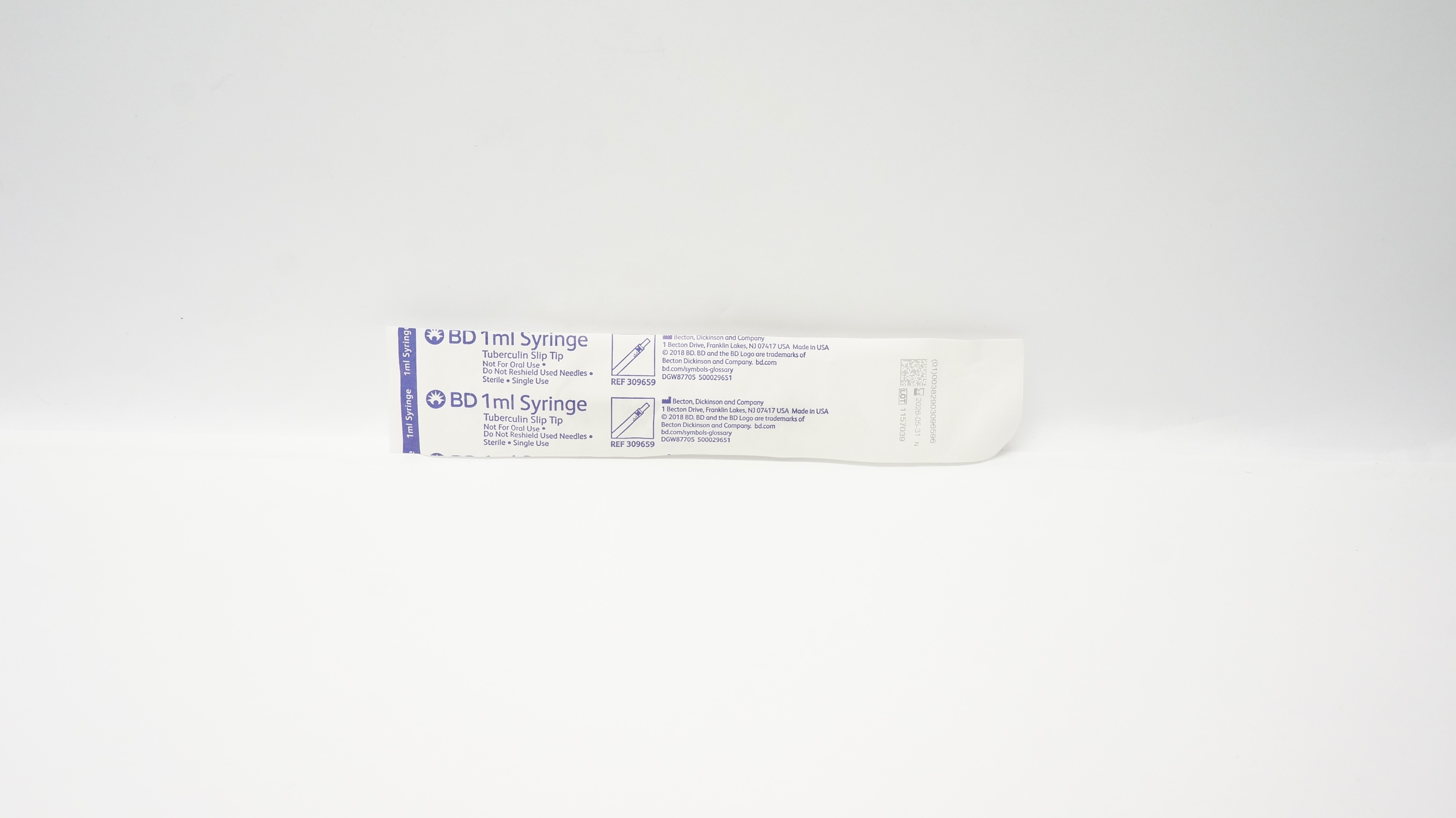 BD 309659 TB Syringe Tuberculin Slip Tip  1mL
