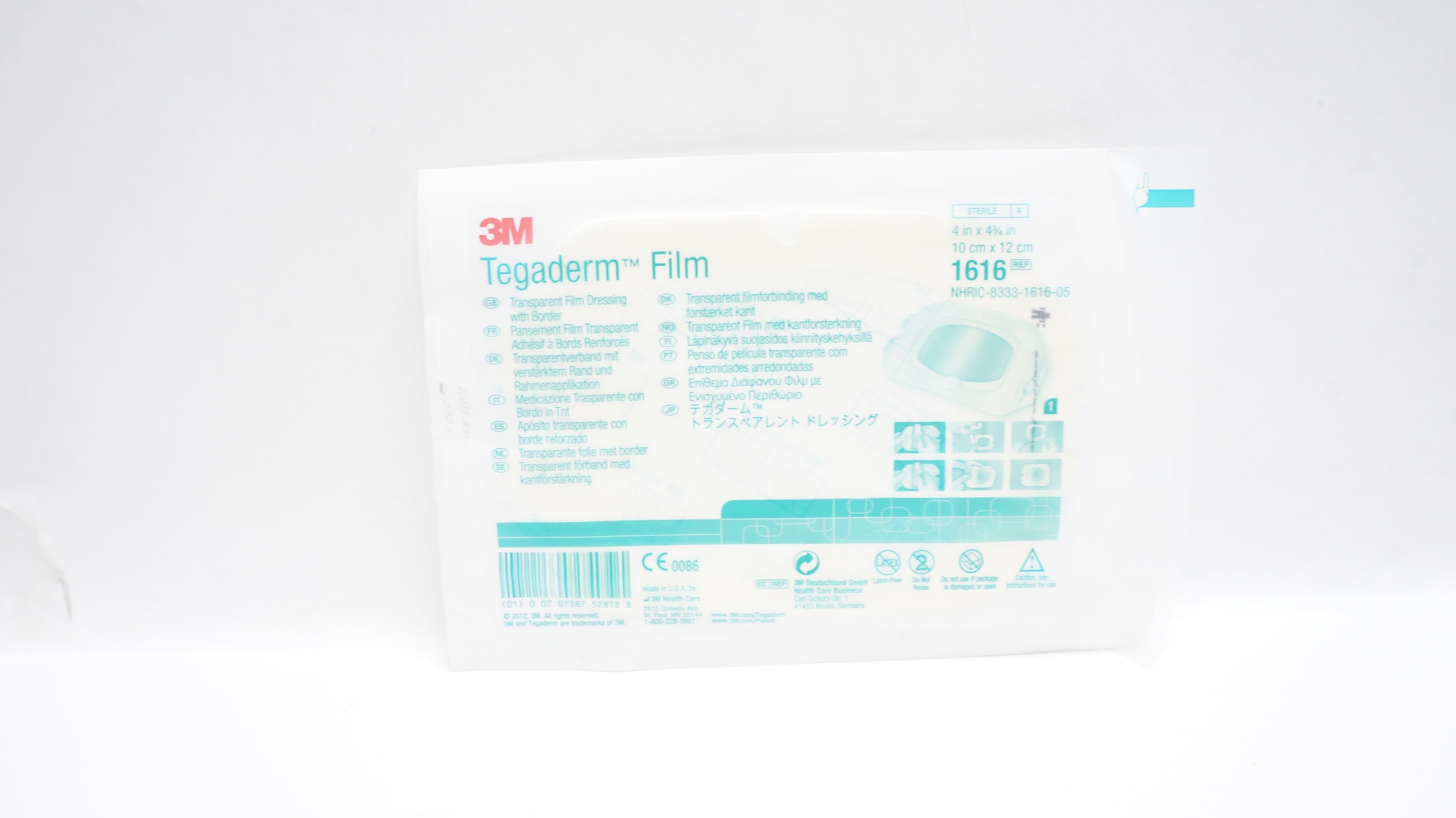 3M 1616 Tegaderm Transparent Film Dressing W/ Border 4inch x 4-3/4inch (x)