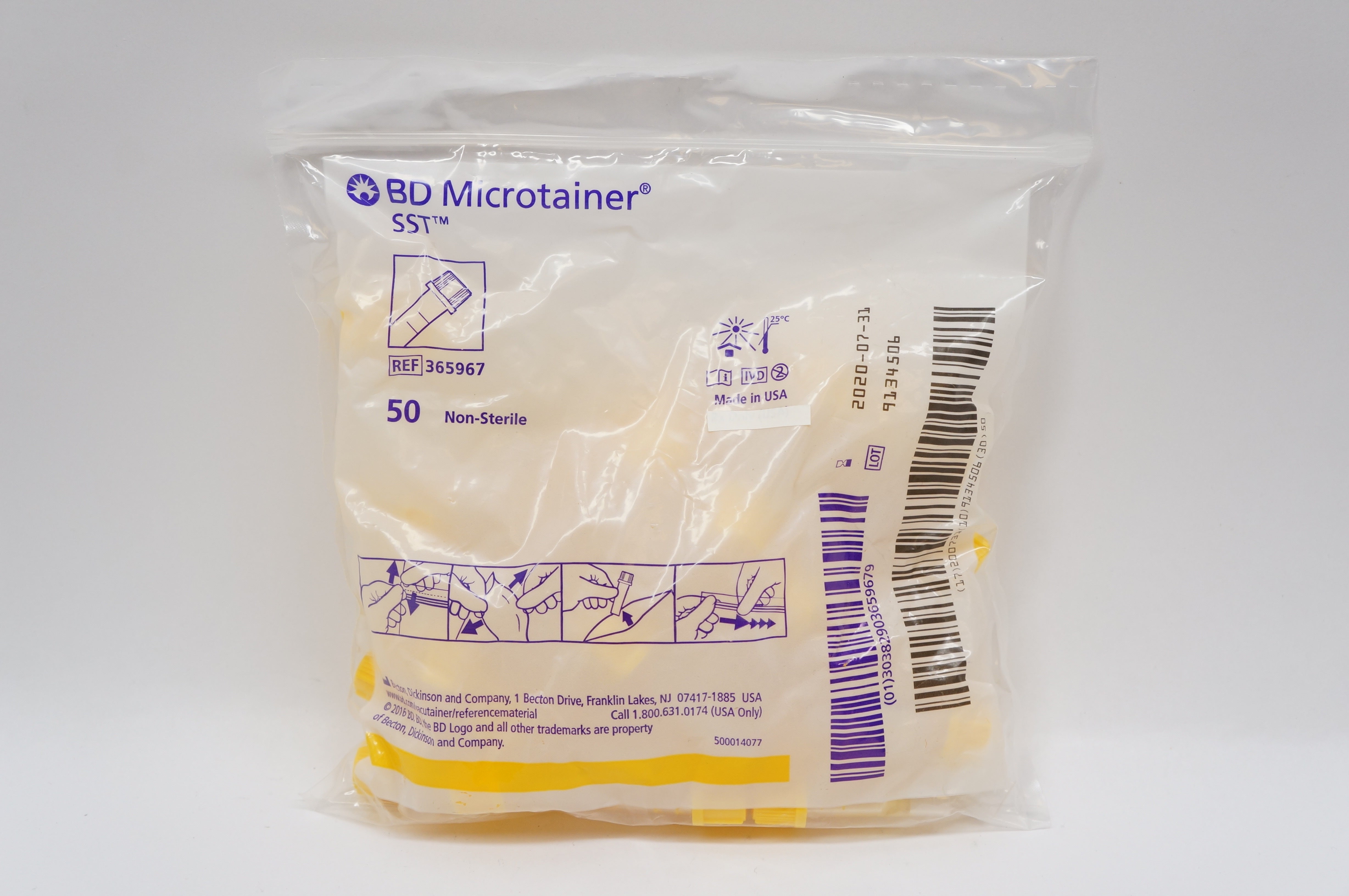 BD 365967 Microtainer SST, Blood Collection Tube (x) - Box of 50