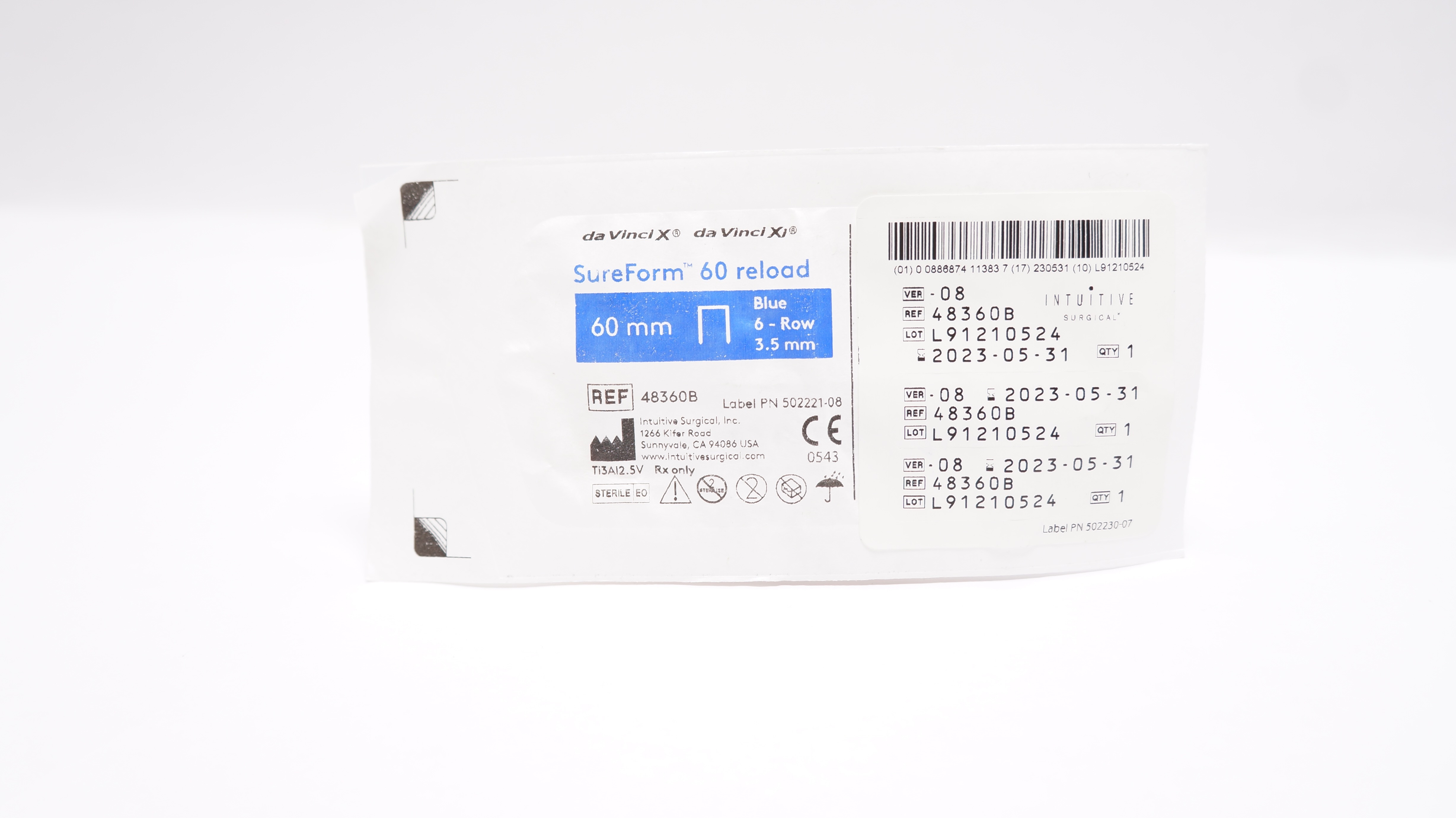 Intuitive Surgical 48360B  SureForm 60mm Reload Blue 6-Row 3.5mm (x)