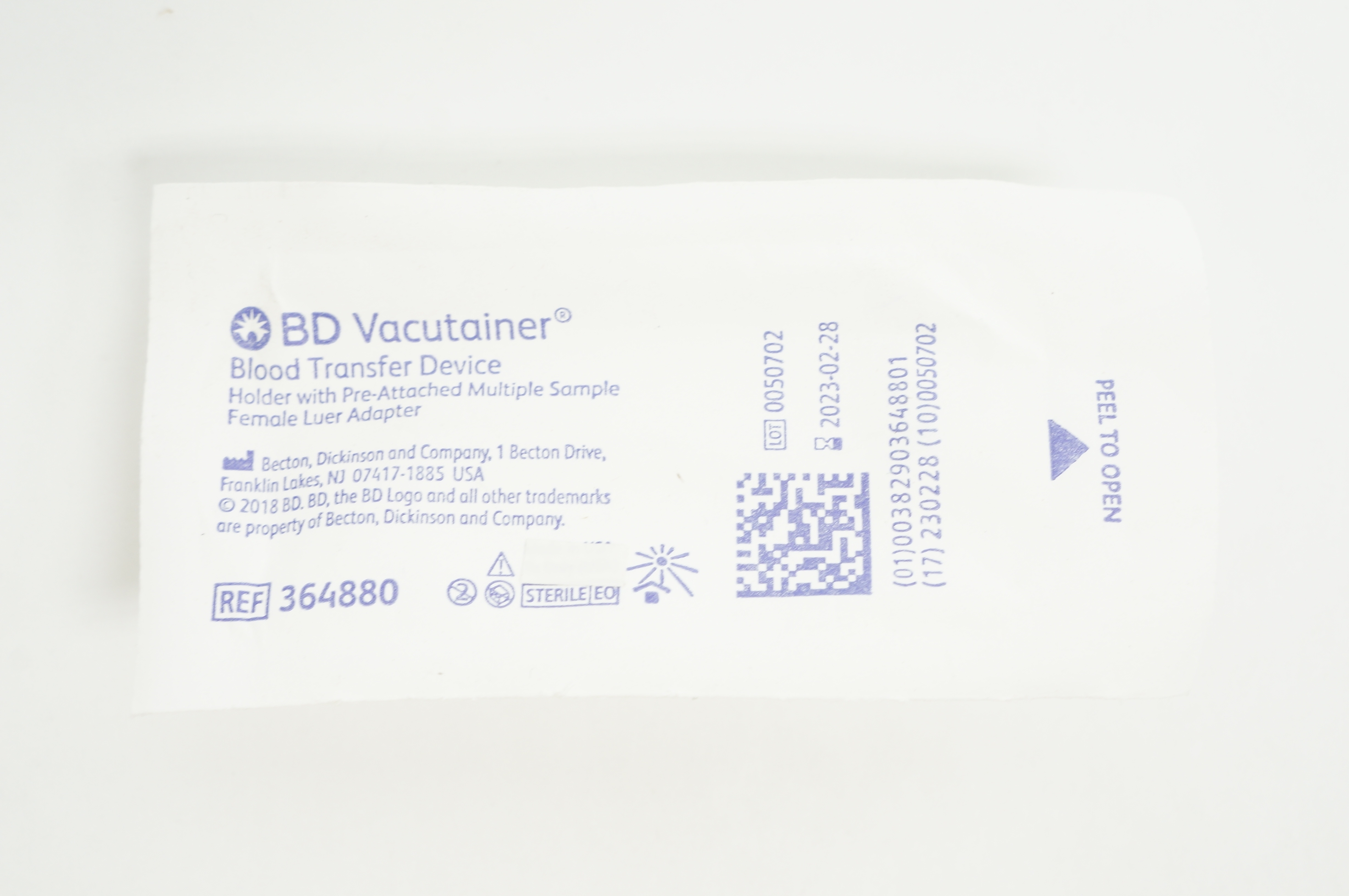 BD 364880 Vacutainer Blood Transfer Device