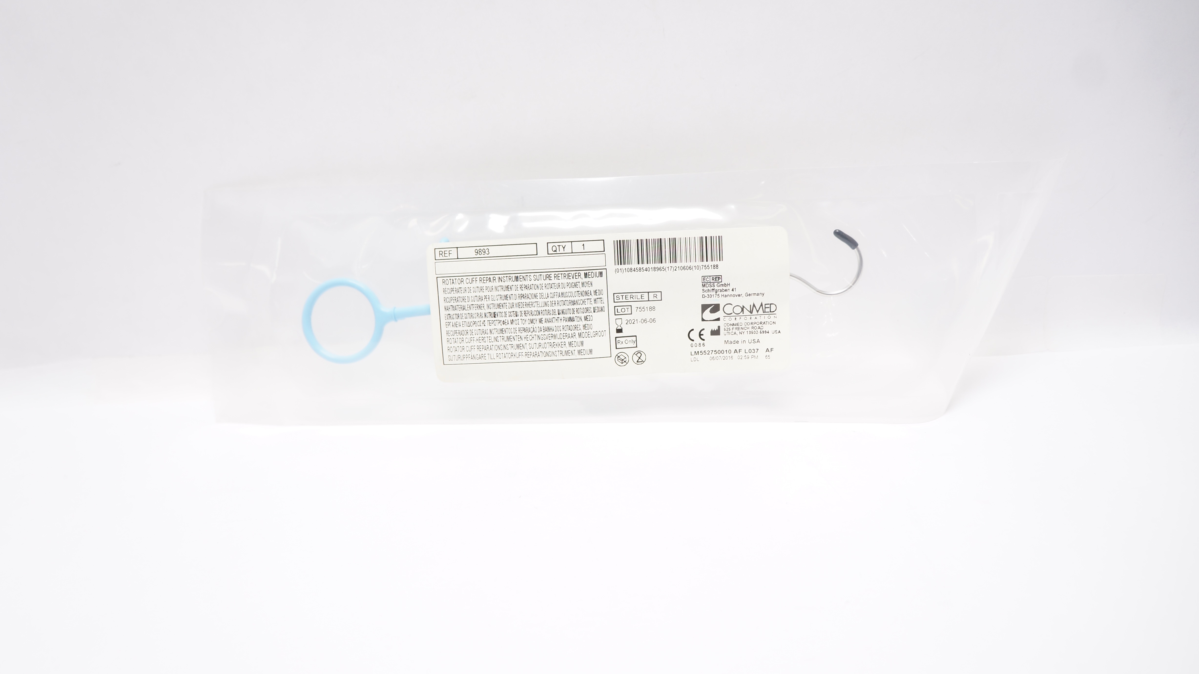 ConMed 9893 Rotator Cuff Repair Instruments Stre. Retriever, Medium (x)