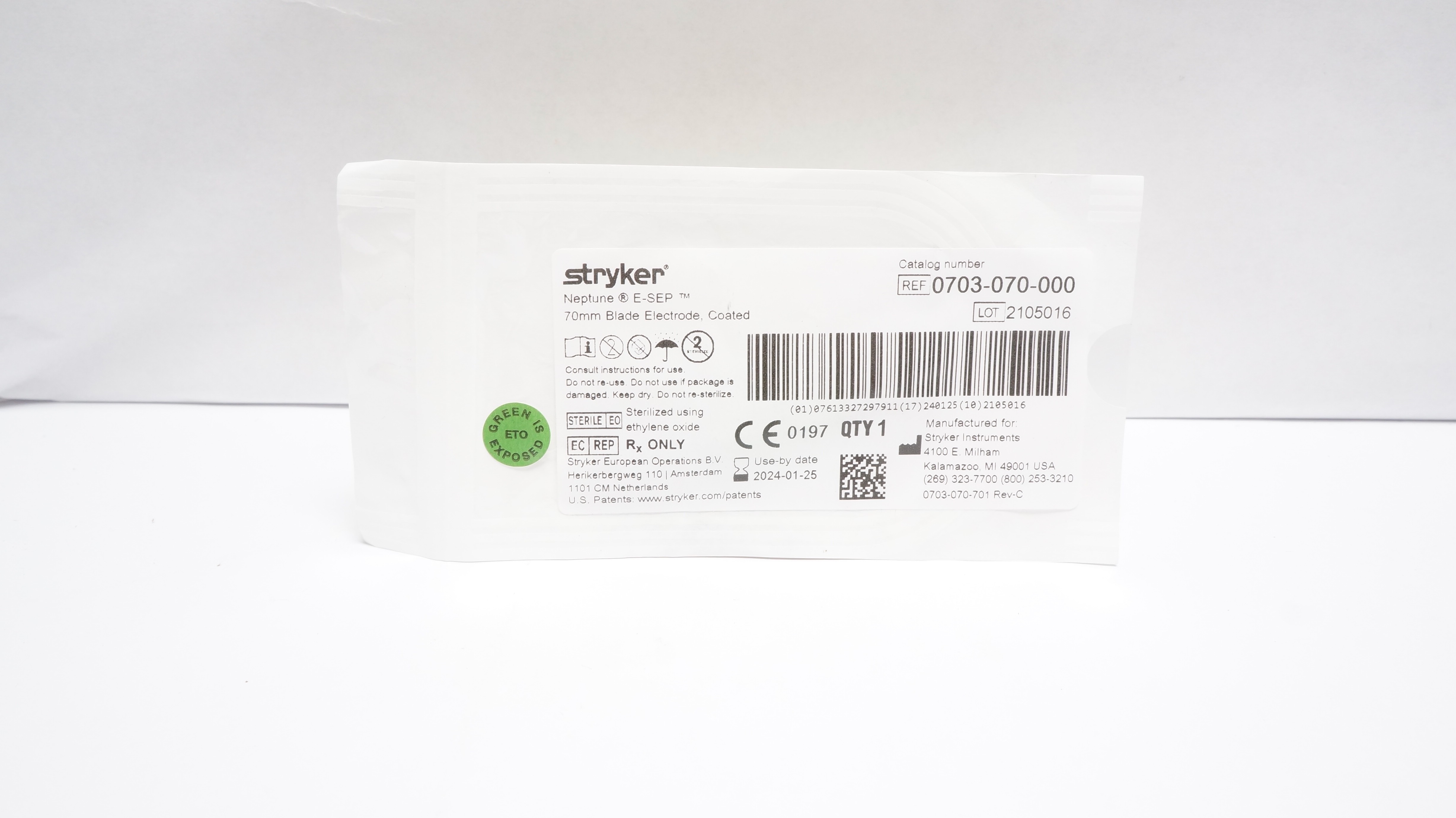 Stryker 0703-070-000 Neptune E-Sep Blade Electrode Coated 70mm (x)