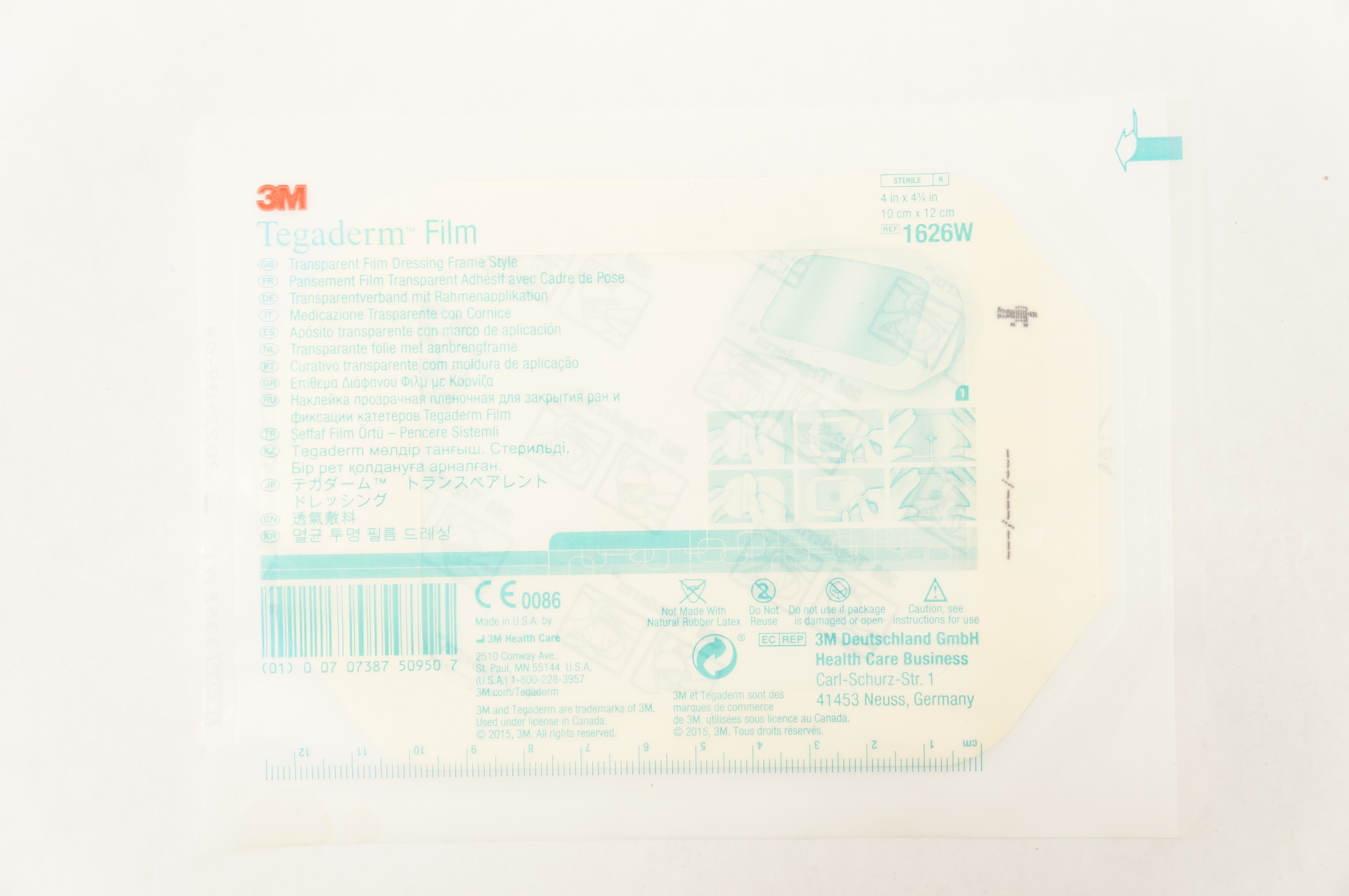3M 1626W Tegaderm Transparent Film Dressing Frame Style 4inch x 4-3/4inch (x)