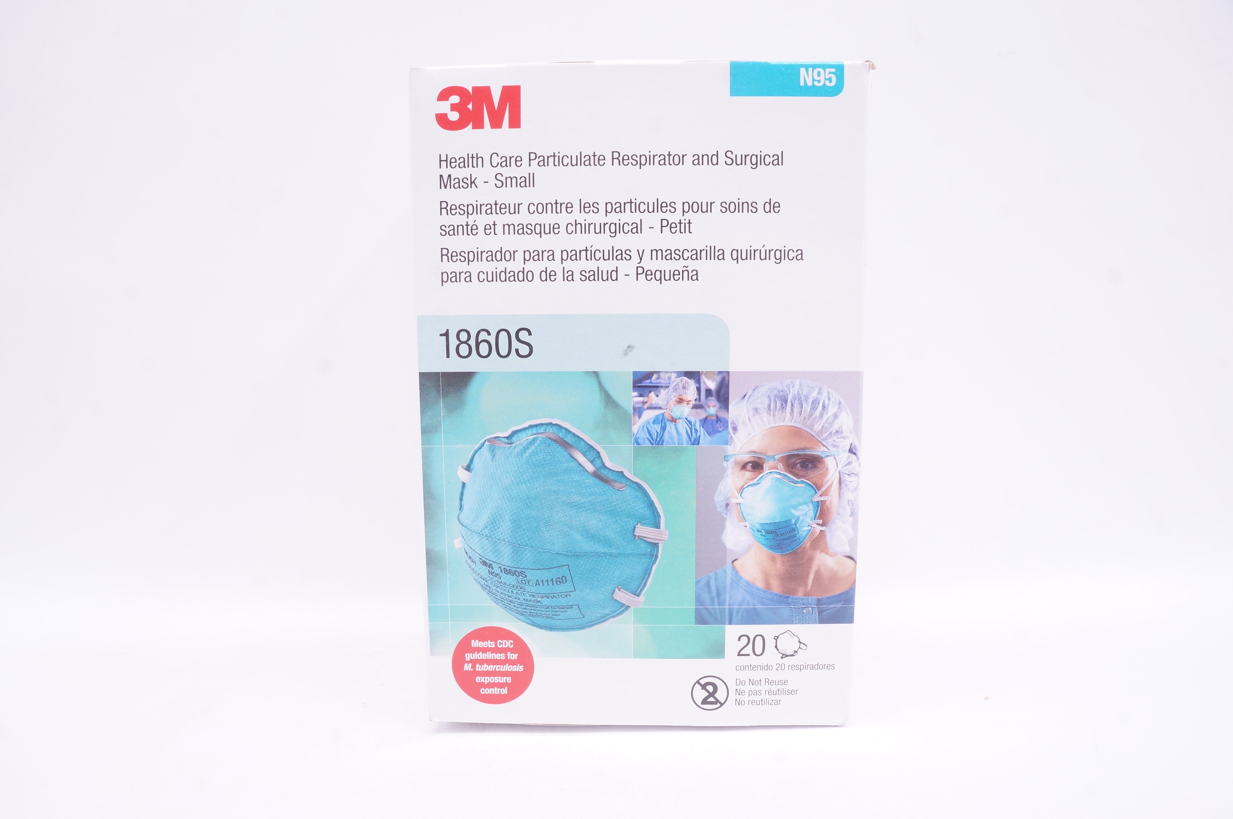 3M 1860S Health Care Particulate Respirator and Surgical Mask Small - Box of 20