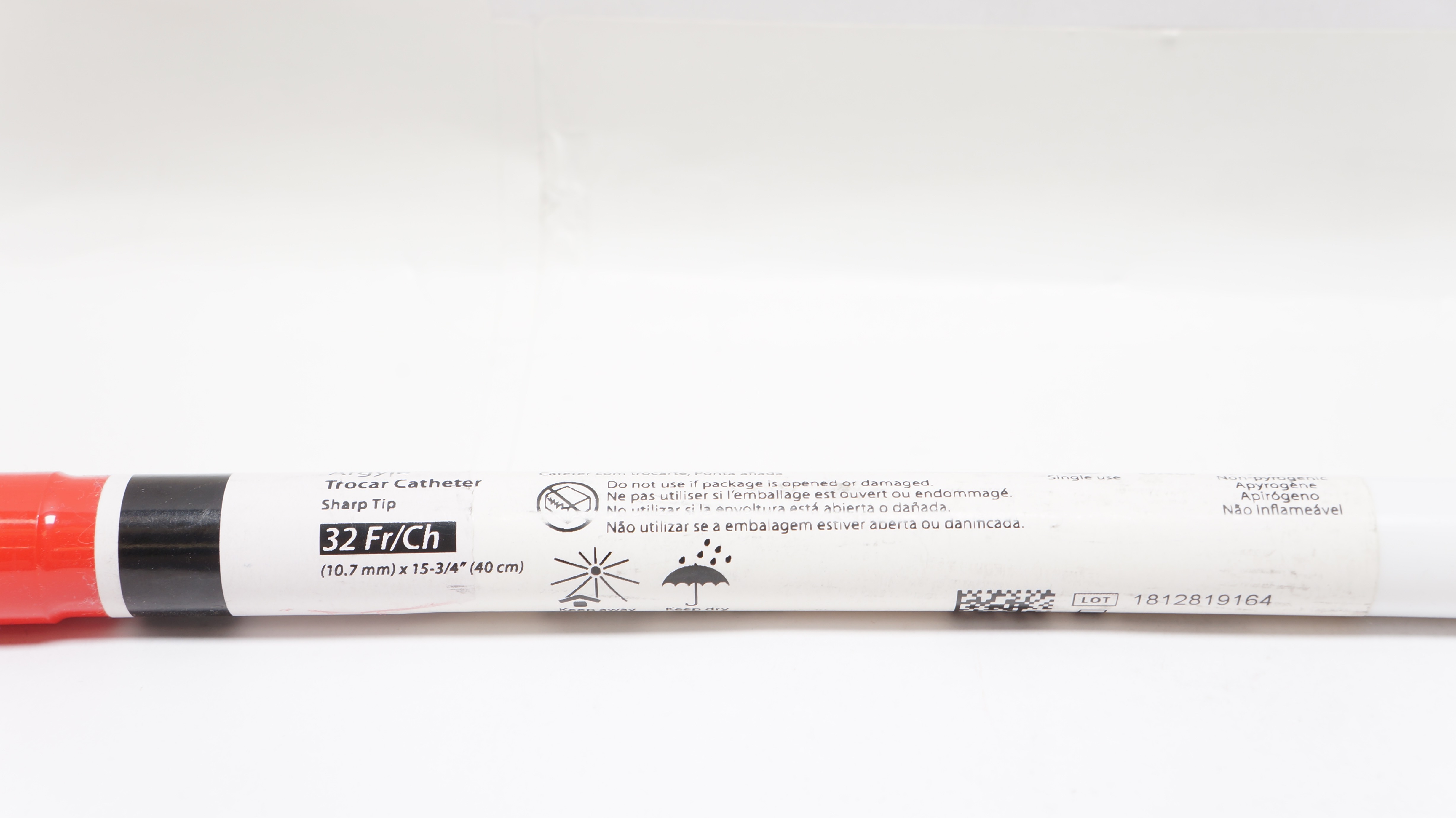 Covidien 8888561076 Argyle Trocar Cath. Sharp Tip 32Fr x 15-3/4inch (x)