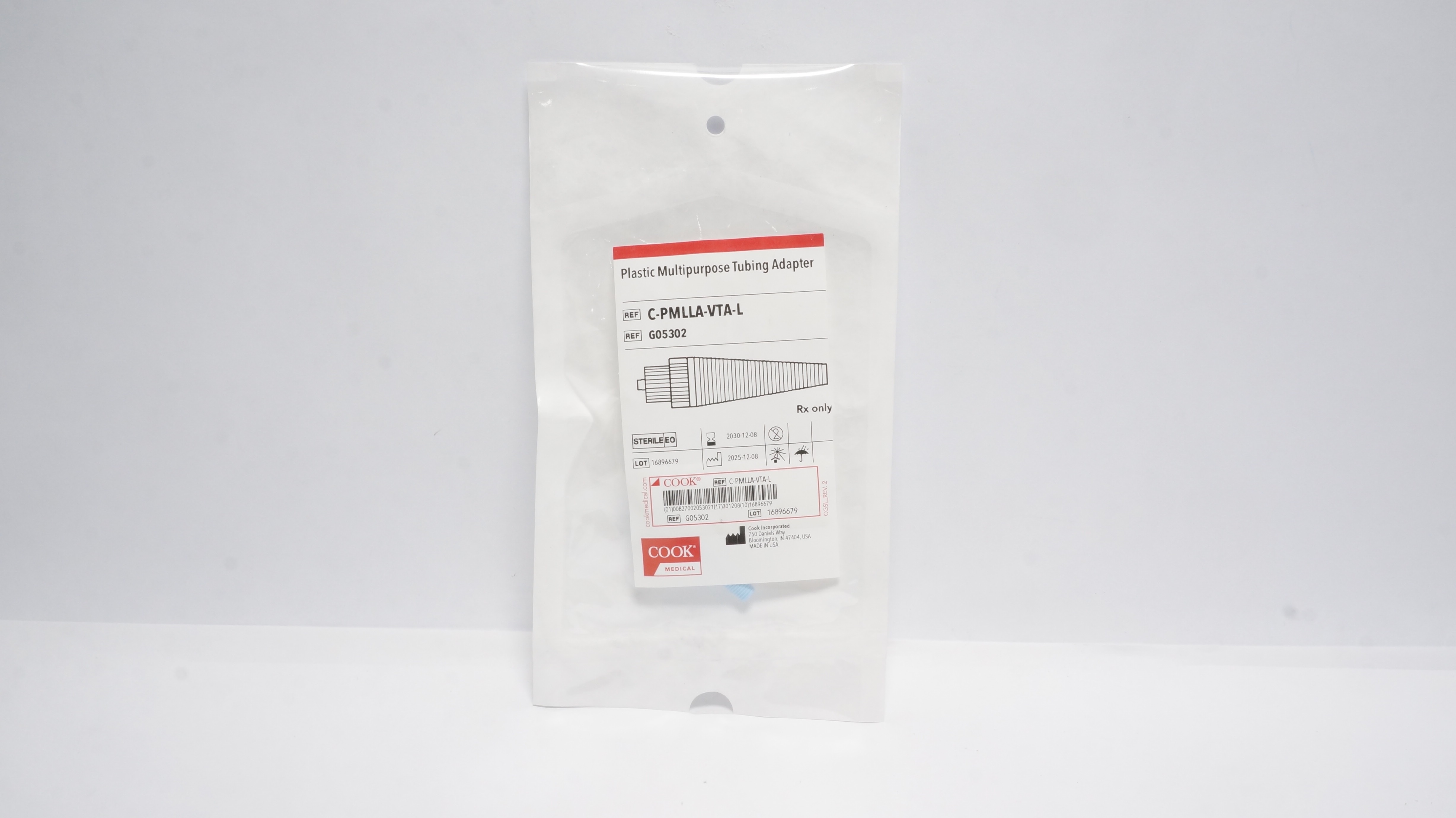Cook Medical G05302 Plastic Multipurpose Tubing Adapter