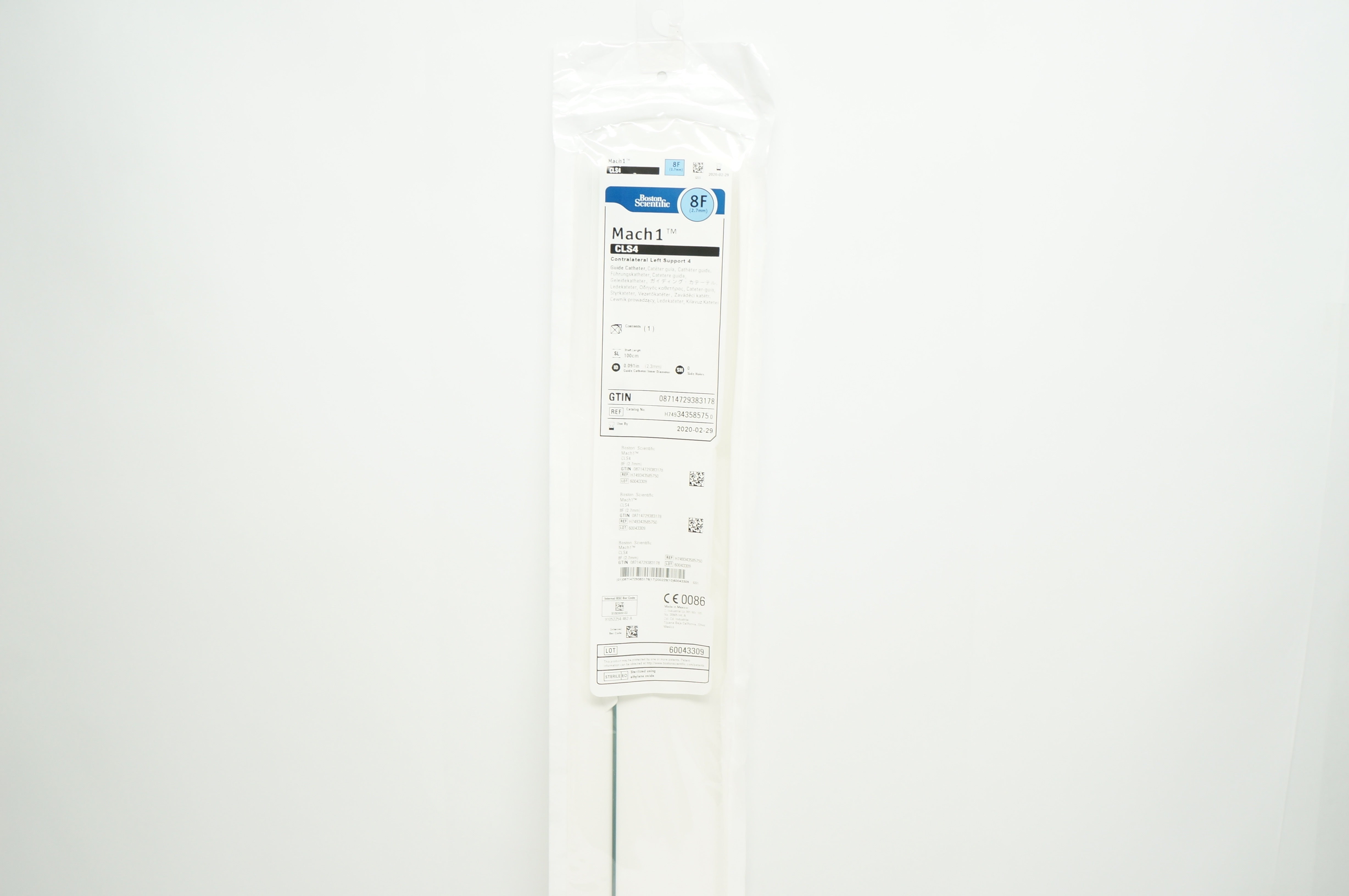 Boston Scientific 34358575 Mach1 CLS4 Guide Cath. 8F x 100cm (x)