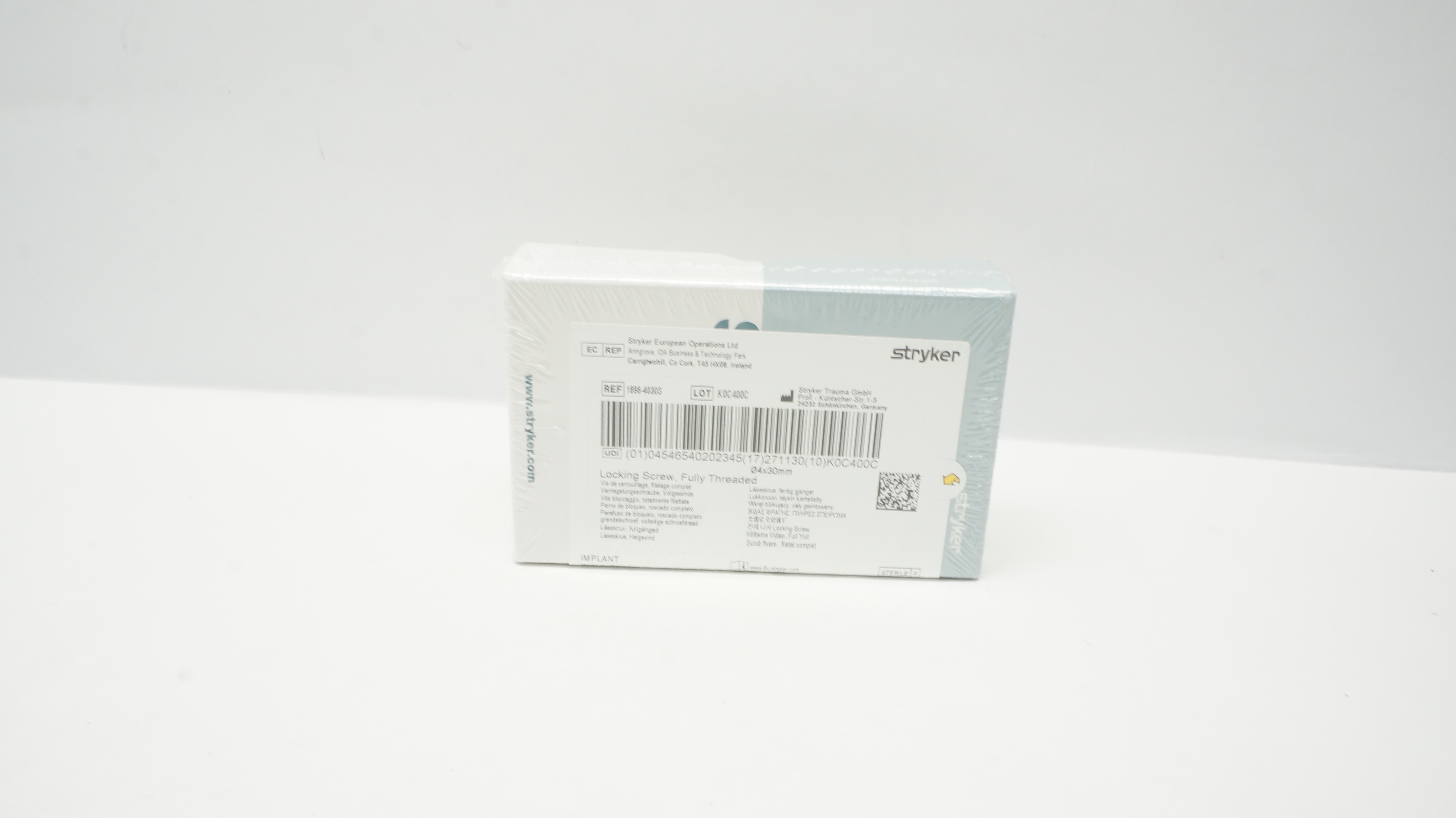 Stryker 1896-4030S Locking Screw,Fully Threaded 4x30mm