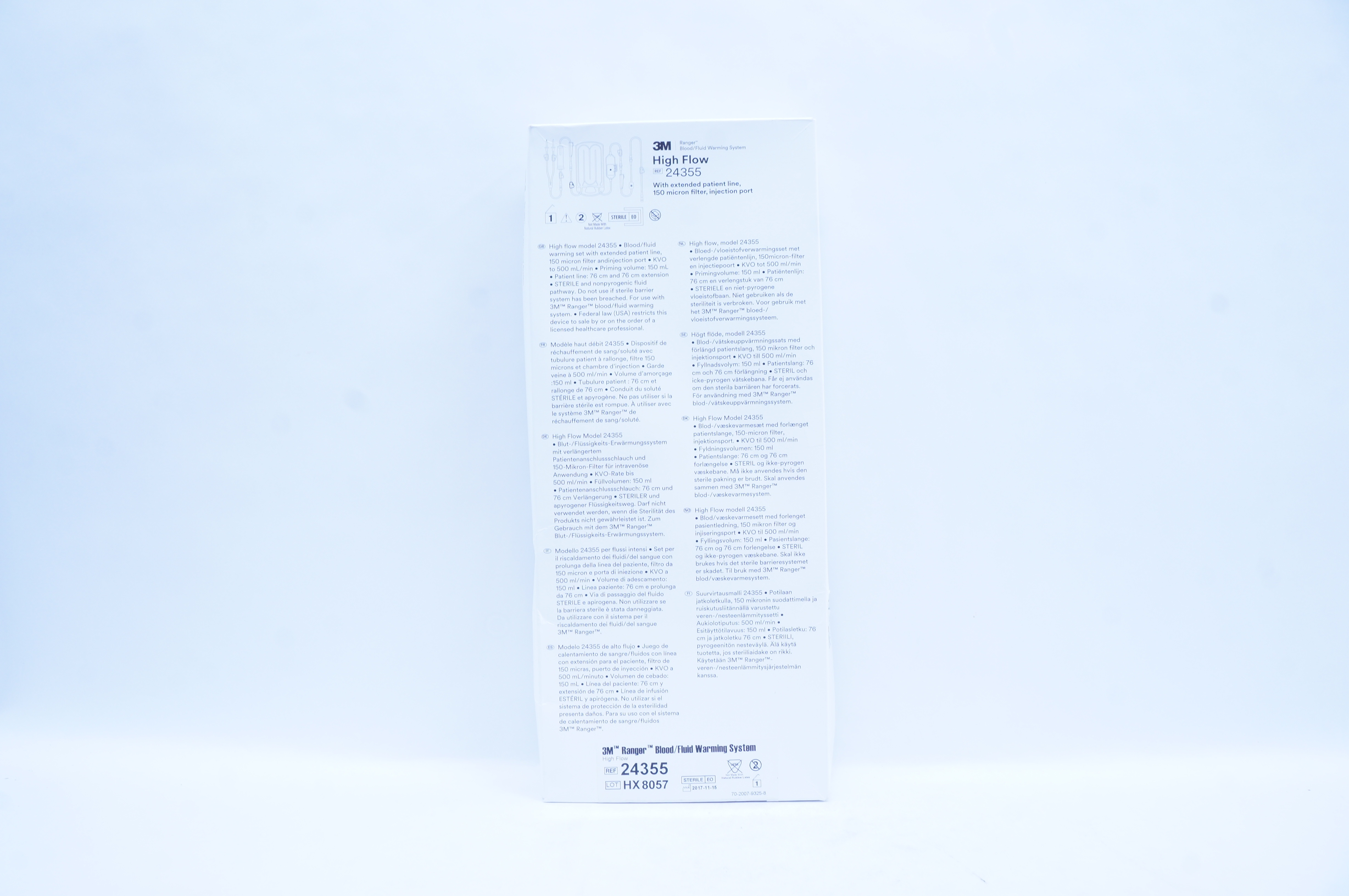 3M 24355 Ranger High Flow Blood/Fluid Warming Set, 150 Micron Filter (x)